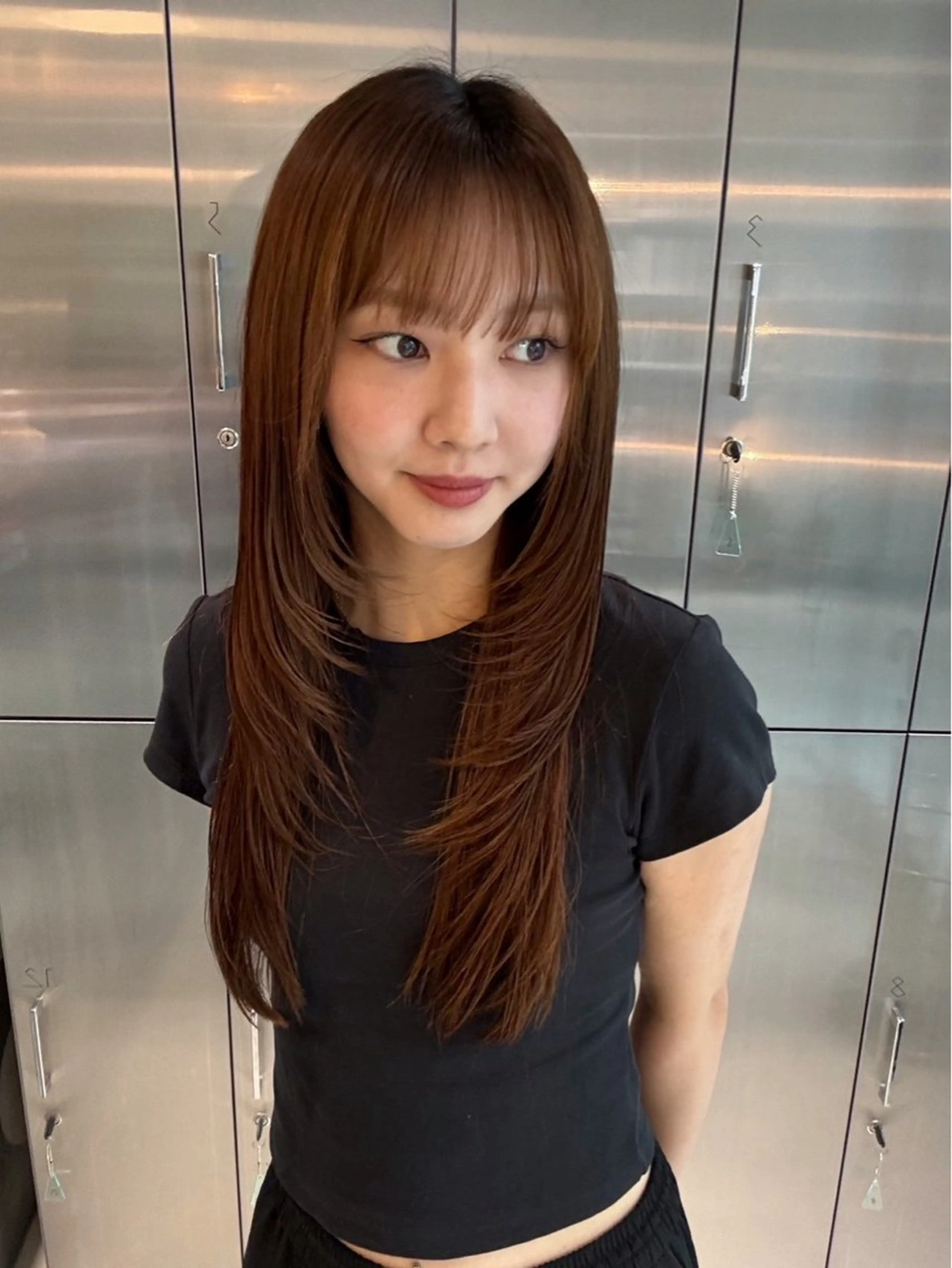 ロング レイヤーカット ロング 長畑 雨里のヘアスタイル
