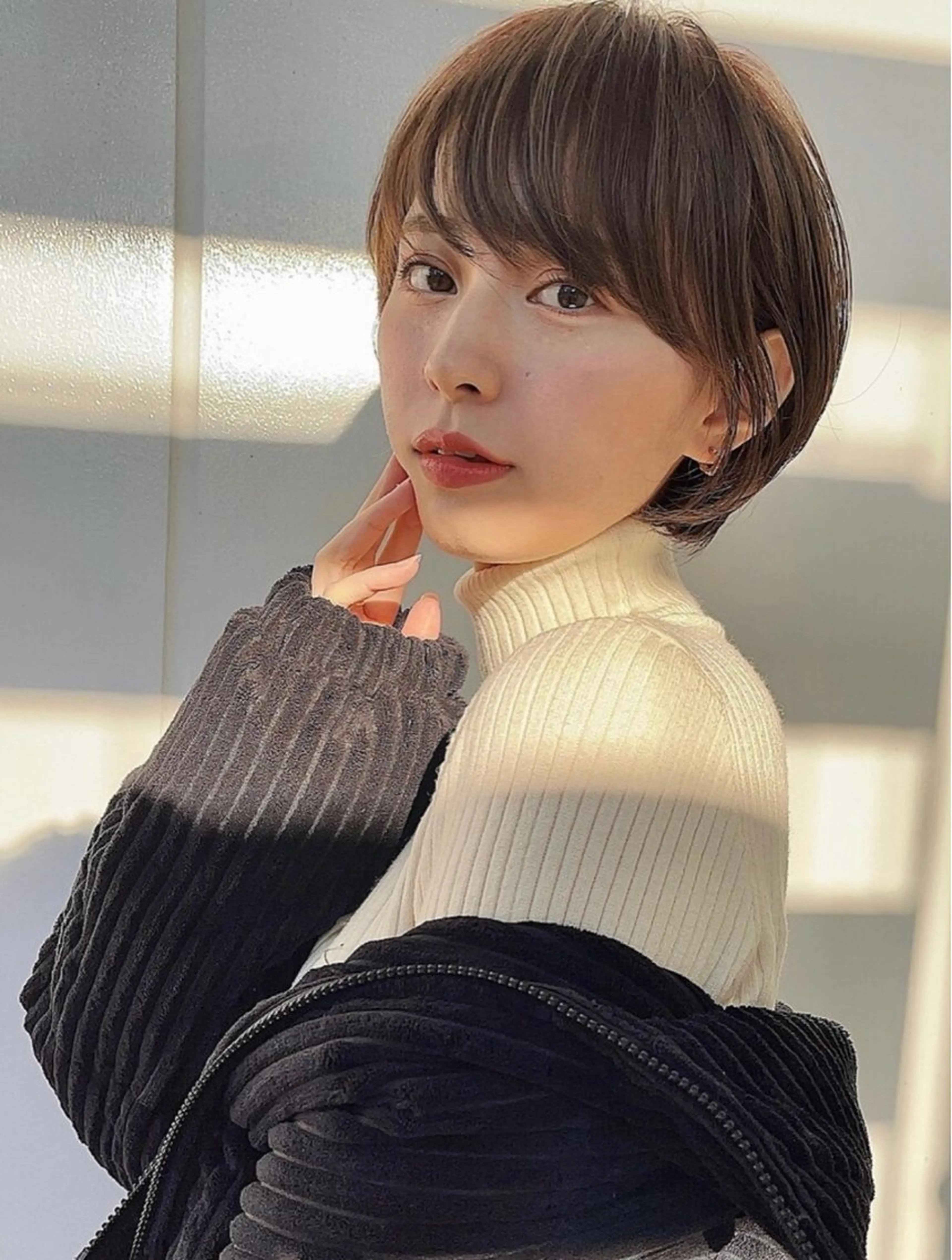 ショート ショートボブ ボブ かきあげバング 髪質改善 オン眉 VIEW EHIME 齋藤  あつきのヘアスタイル