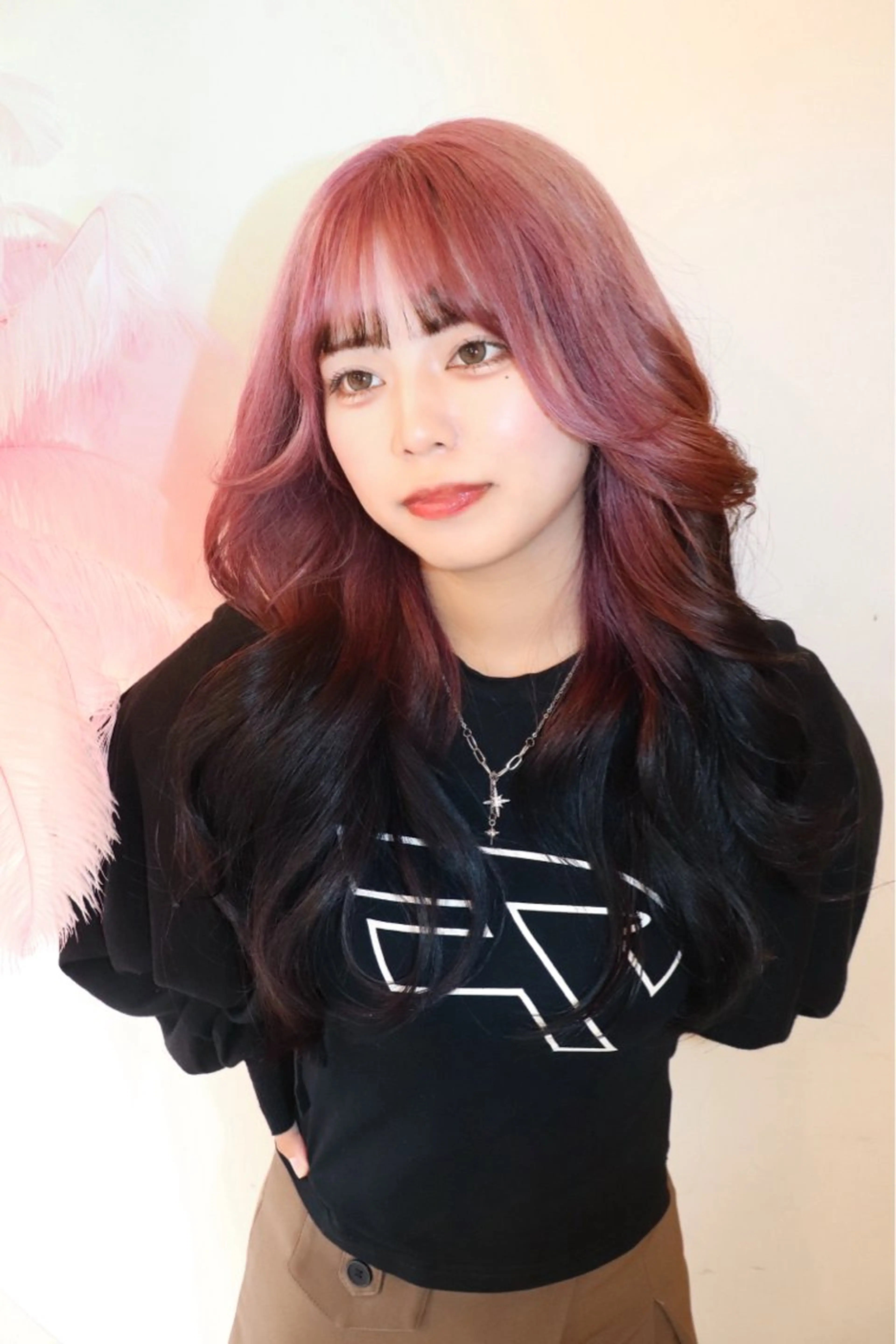 セミロング カラー ヘアアレンジ ヘアカラー @kyoniyy KYONIのヘアスタイル