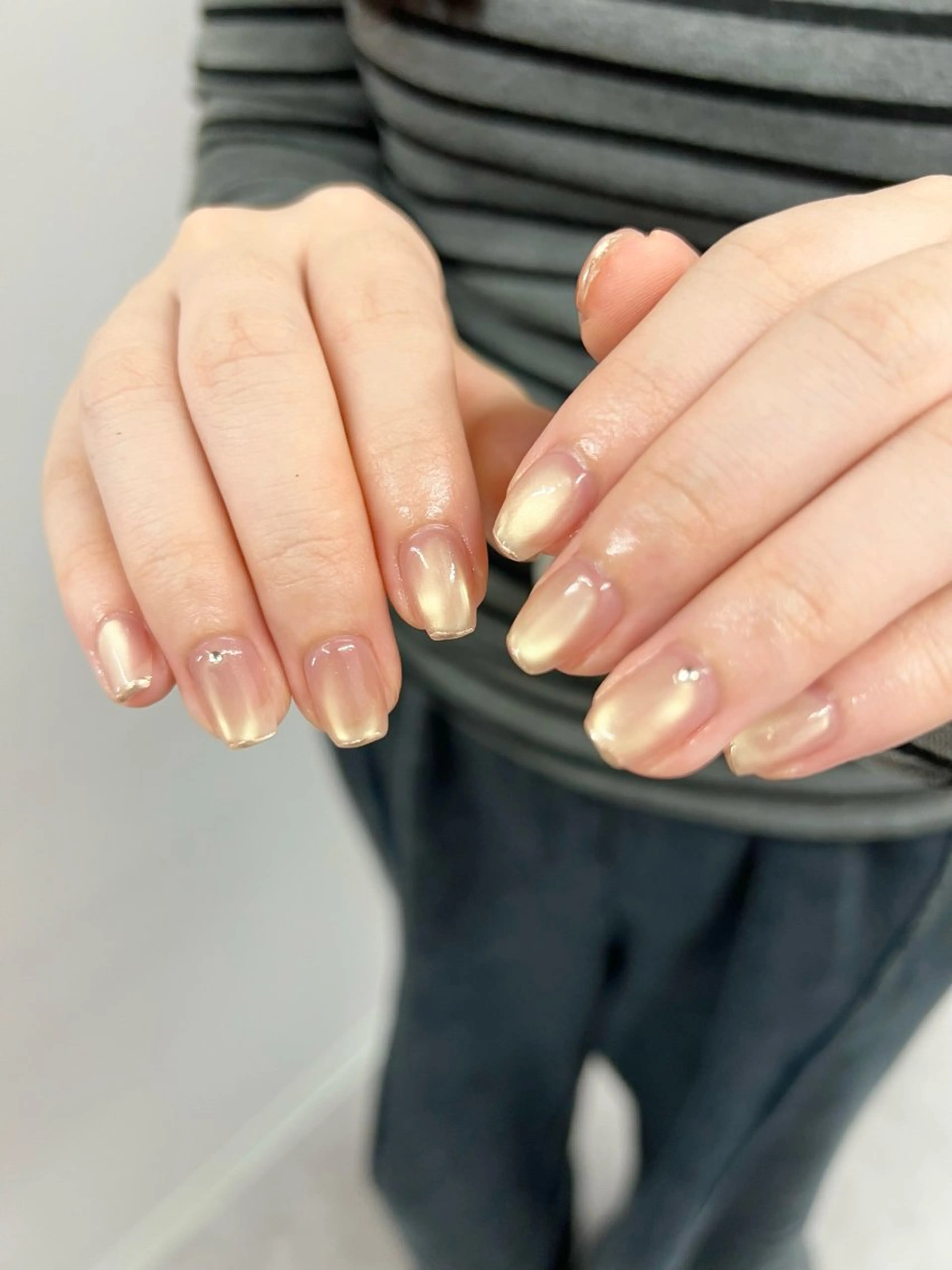 ネイル フレンチネイル ジェルネイル マグネットネイル ニュアンスネイル オフィスネイル ハンドネイル ハンドケア Bana_ Nailのネイルデザイン