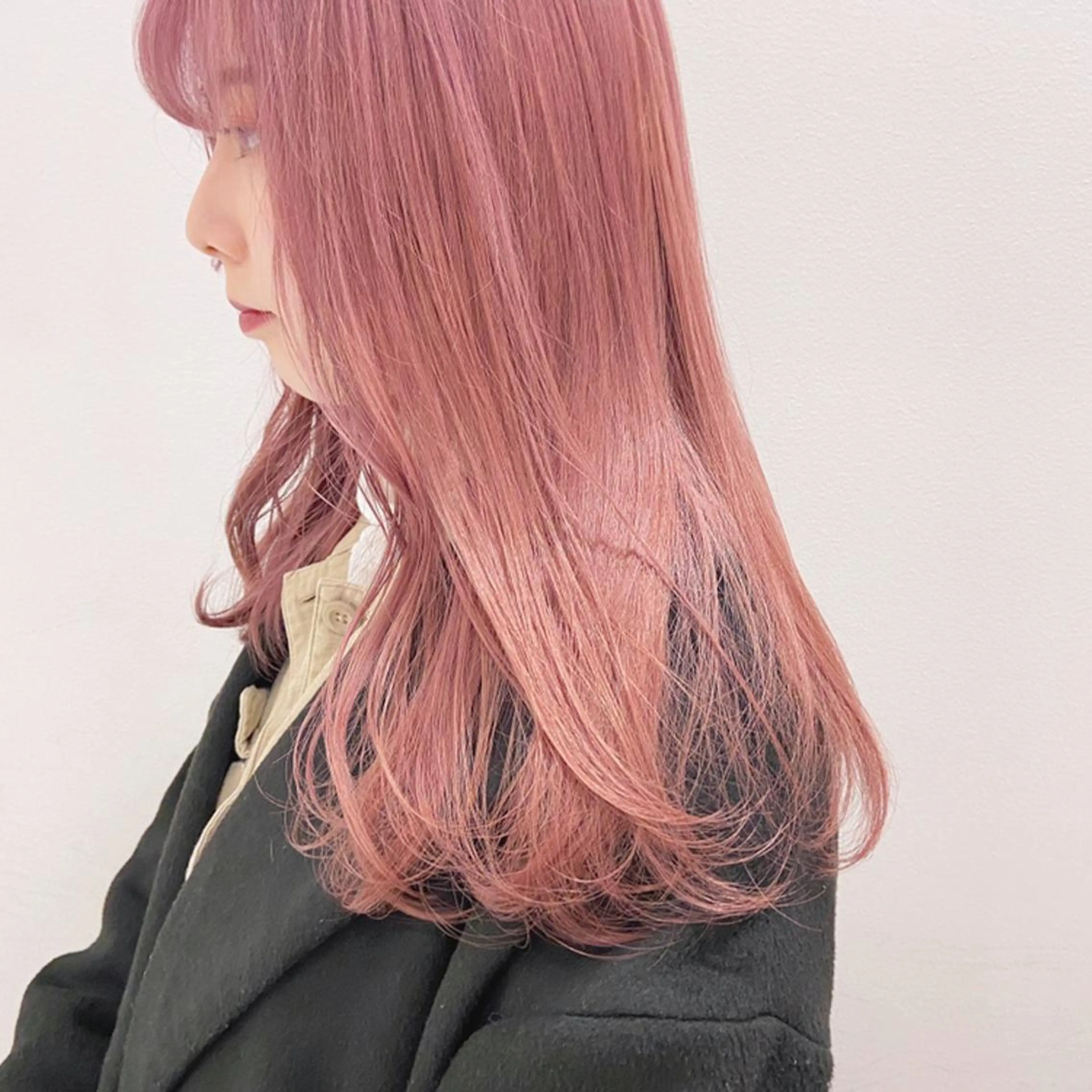 ロング カラー ヘアアレンジ ピンクカラー 天神レイヤーカット No.1💖マユカのヘアスタイル
