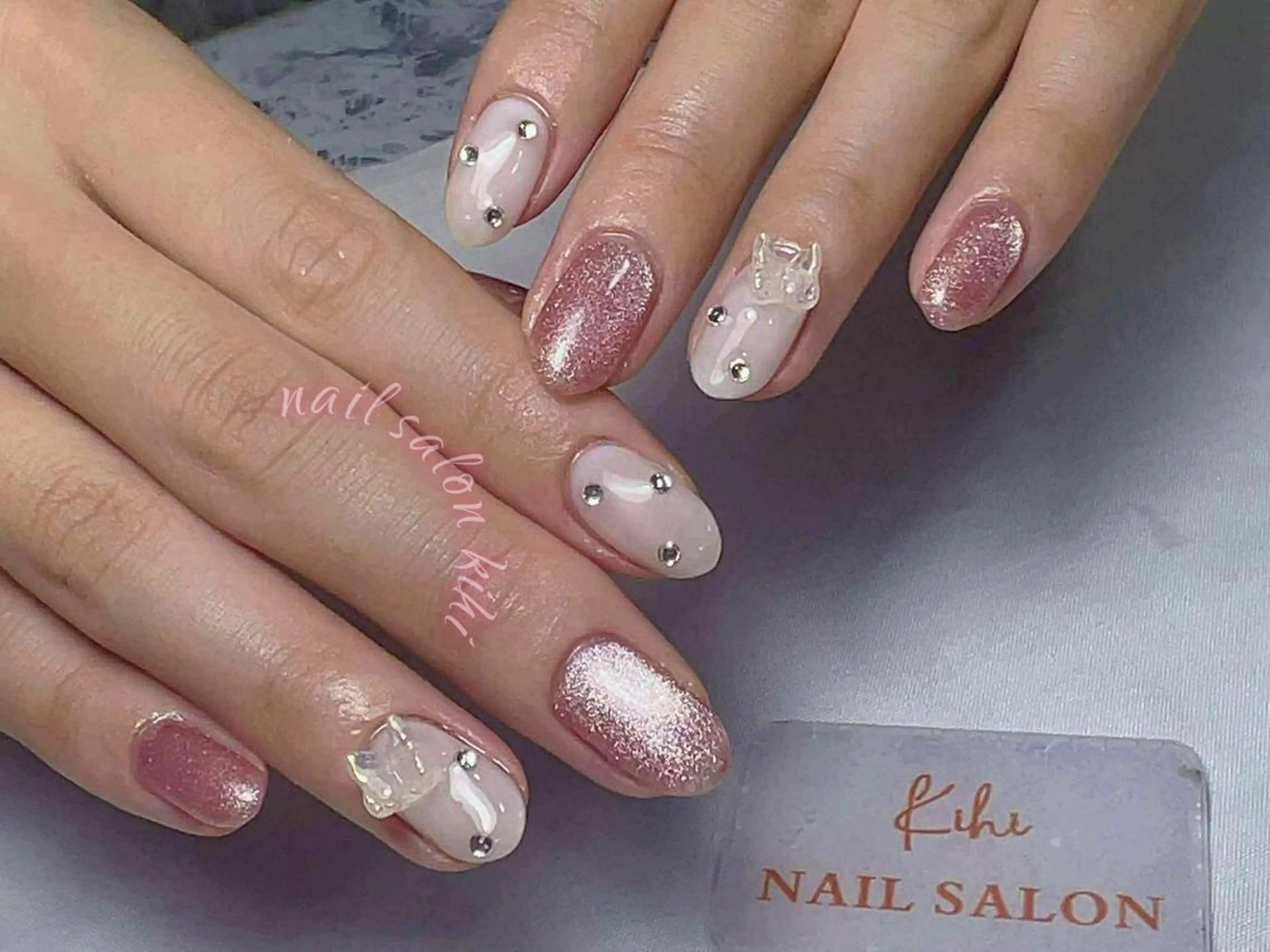 ネイル ハンドネイル フットネイル ユリ🎀長さだし/ パラジェル/持ち込みのネイルデザイン