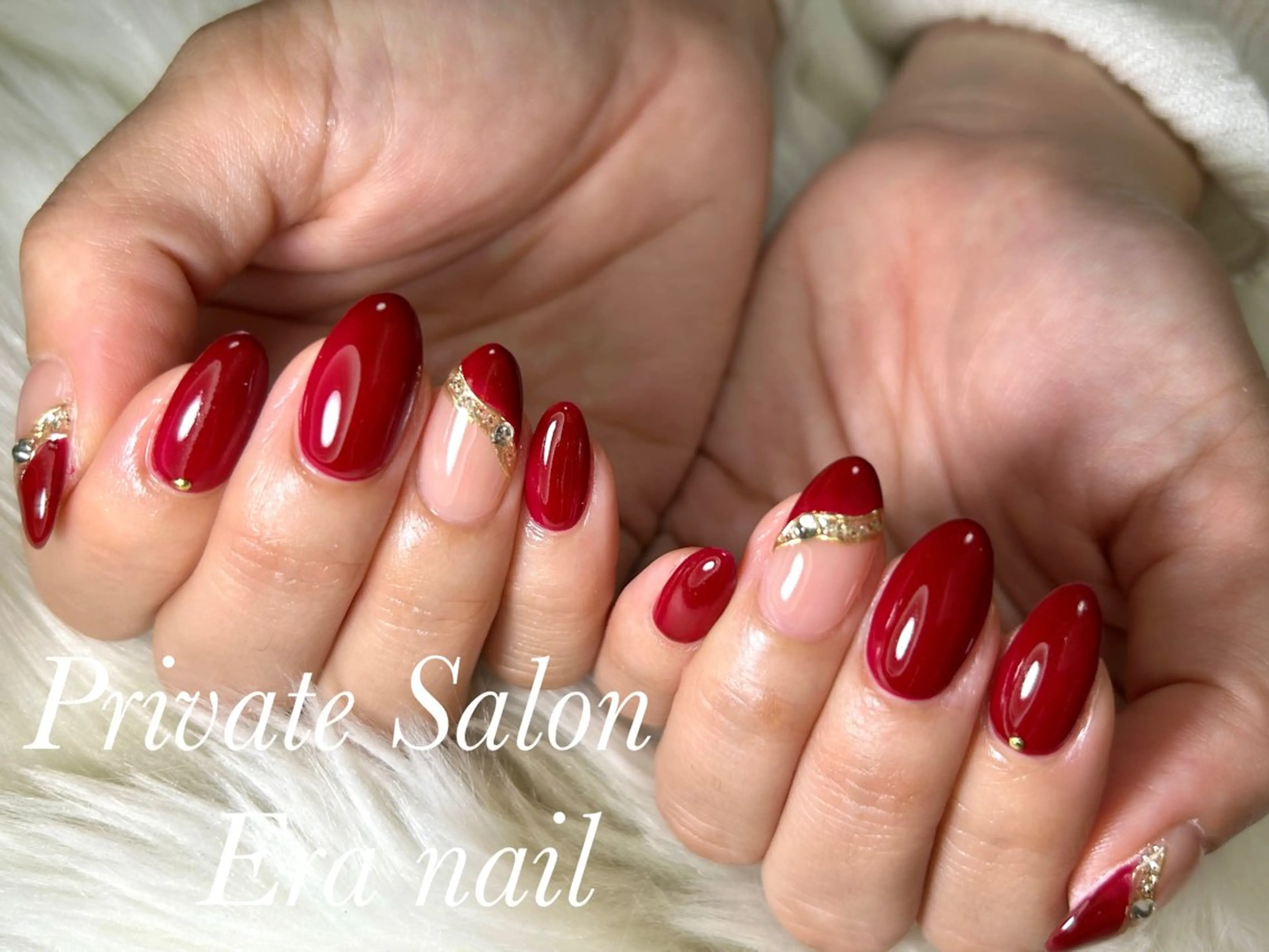 ネイル ボルドー ミラーネイル Era nailのネイルデザイン