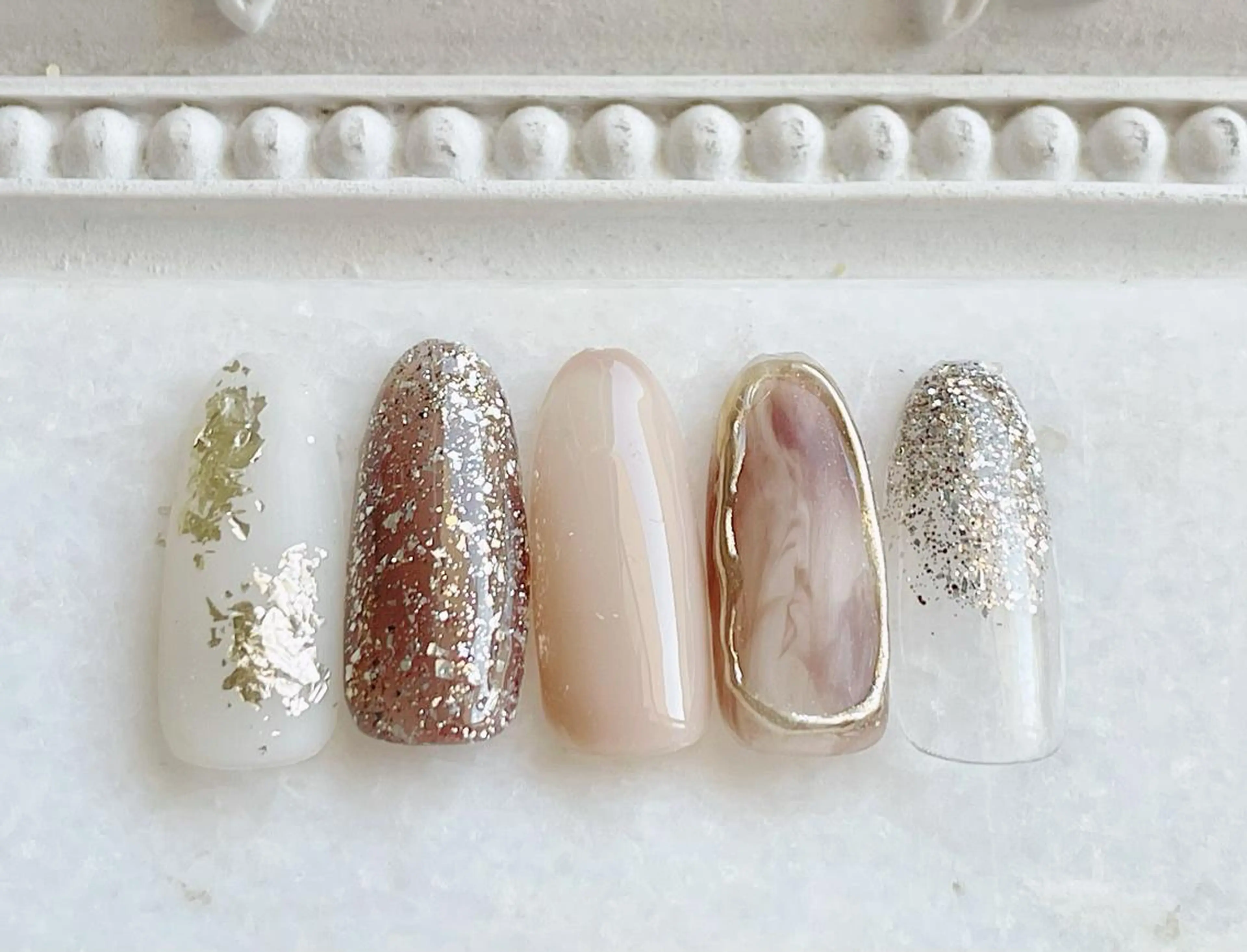 ネイル ジェルネイル ミラーネイル パラジェル バレンタイン ハンドネイル Satomi  のネイルデザイン