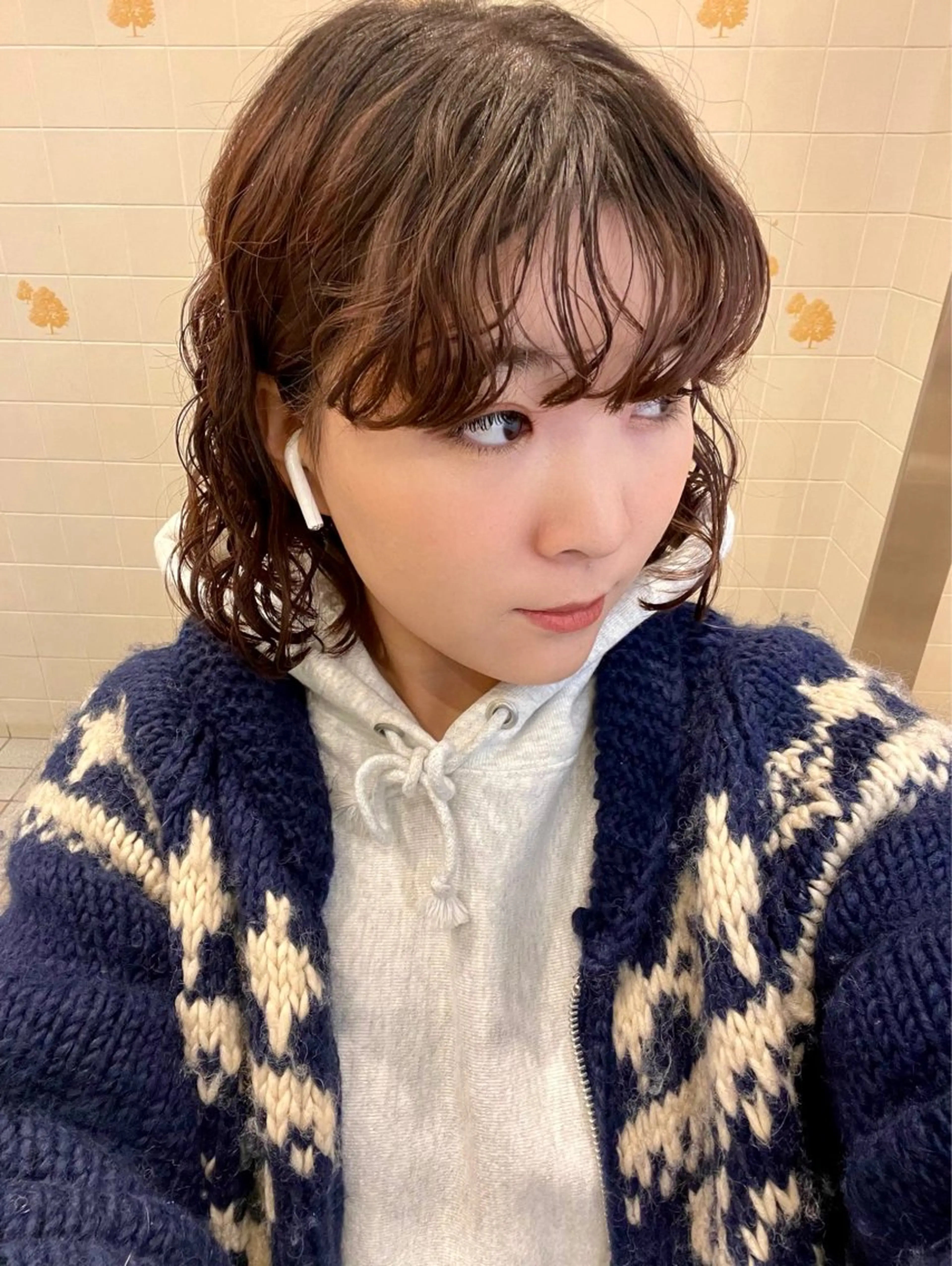 セミロング パーマ セミロングパーマ iLi🫧kim ryongna🦋のヘアスタイル