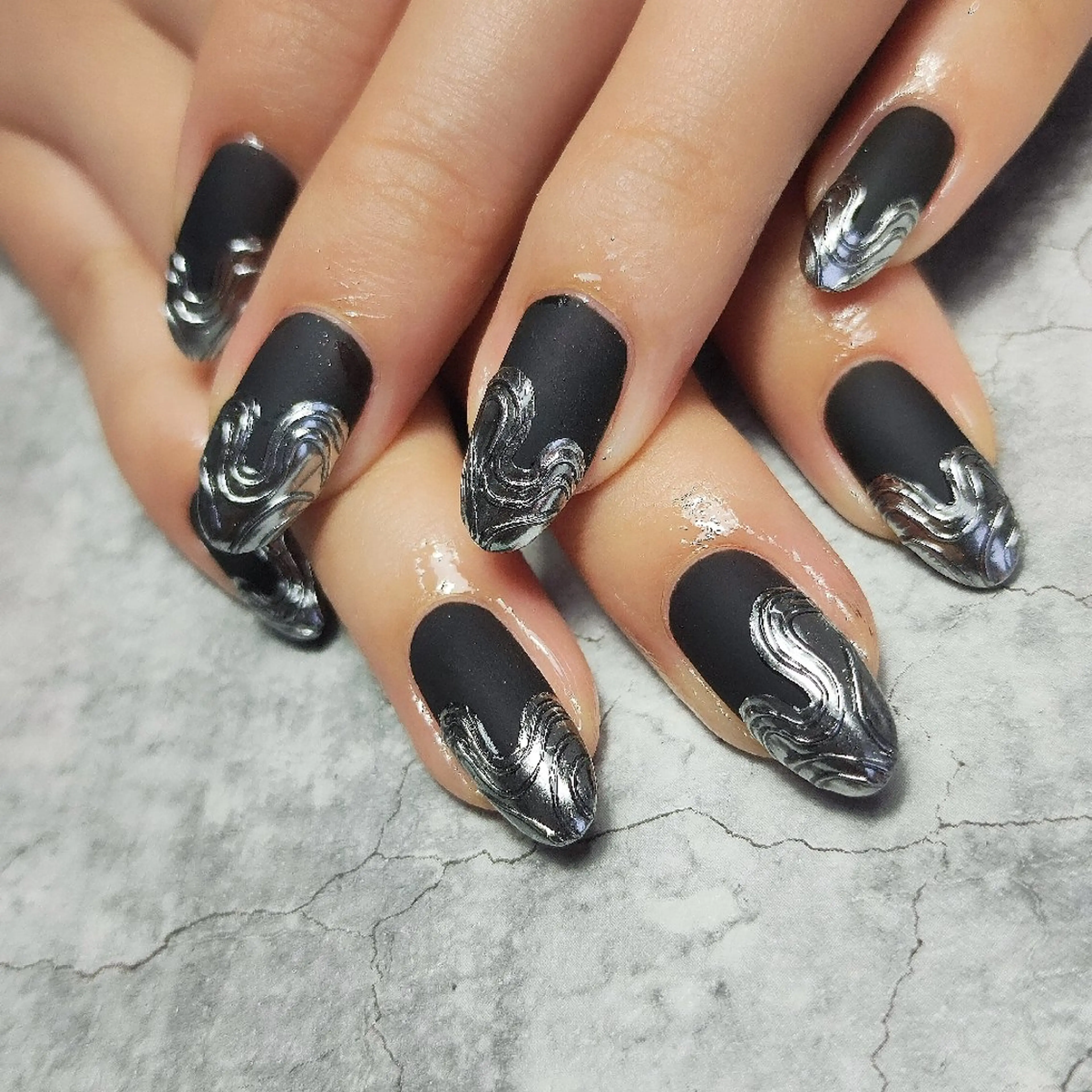 ネイル マットネイル ミラーネイル 持ち込み ハンドネイル 個人サロン saltnailのネイルデザイン