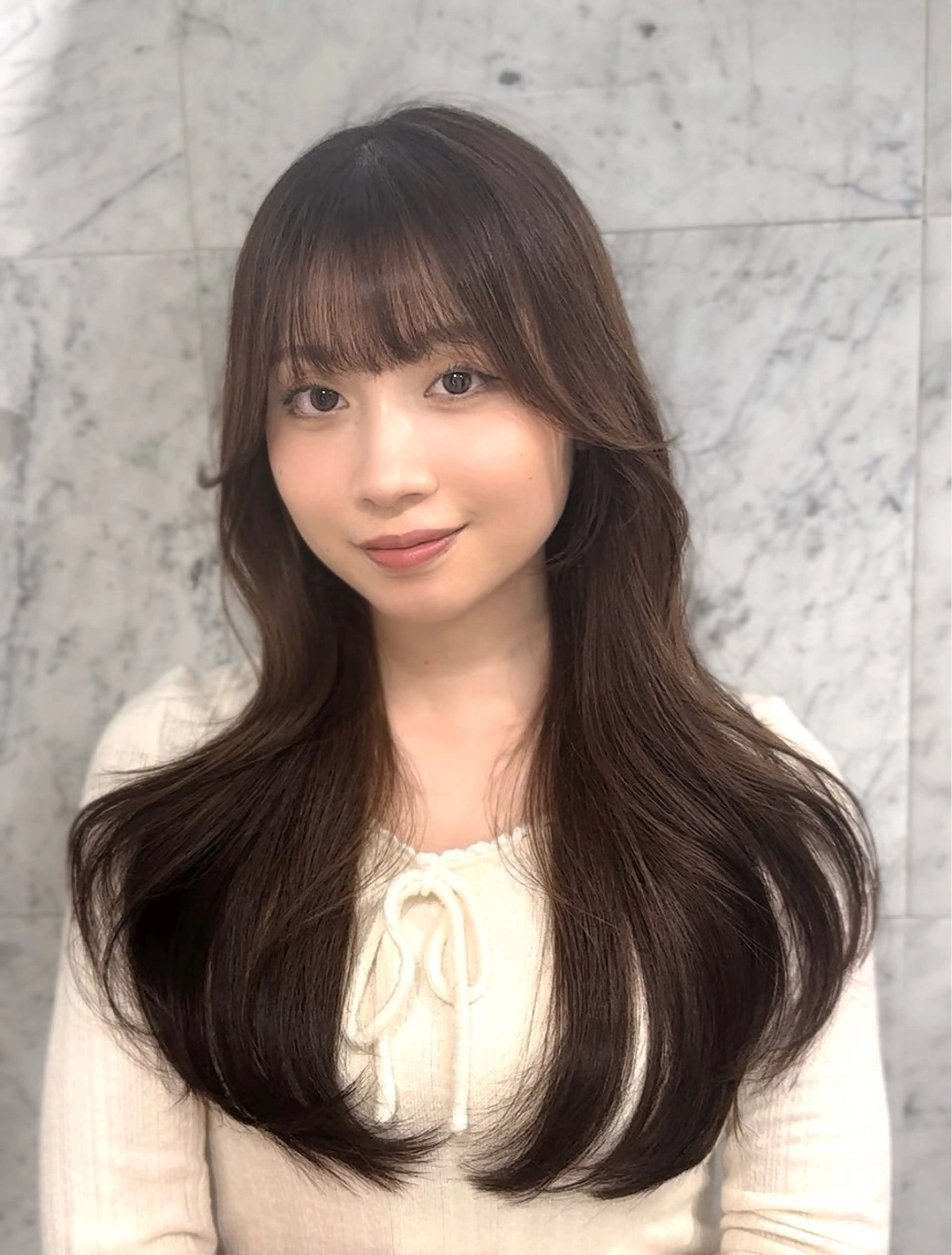 ロング カラー カット ヘアカラー トリートメント WATARU/ 韓国風巻き髪のヘアスタイル