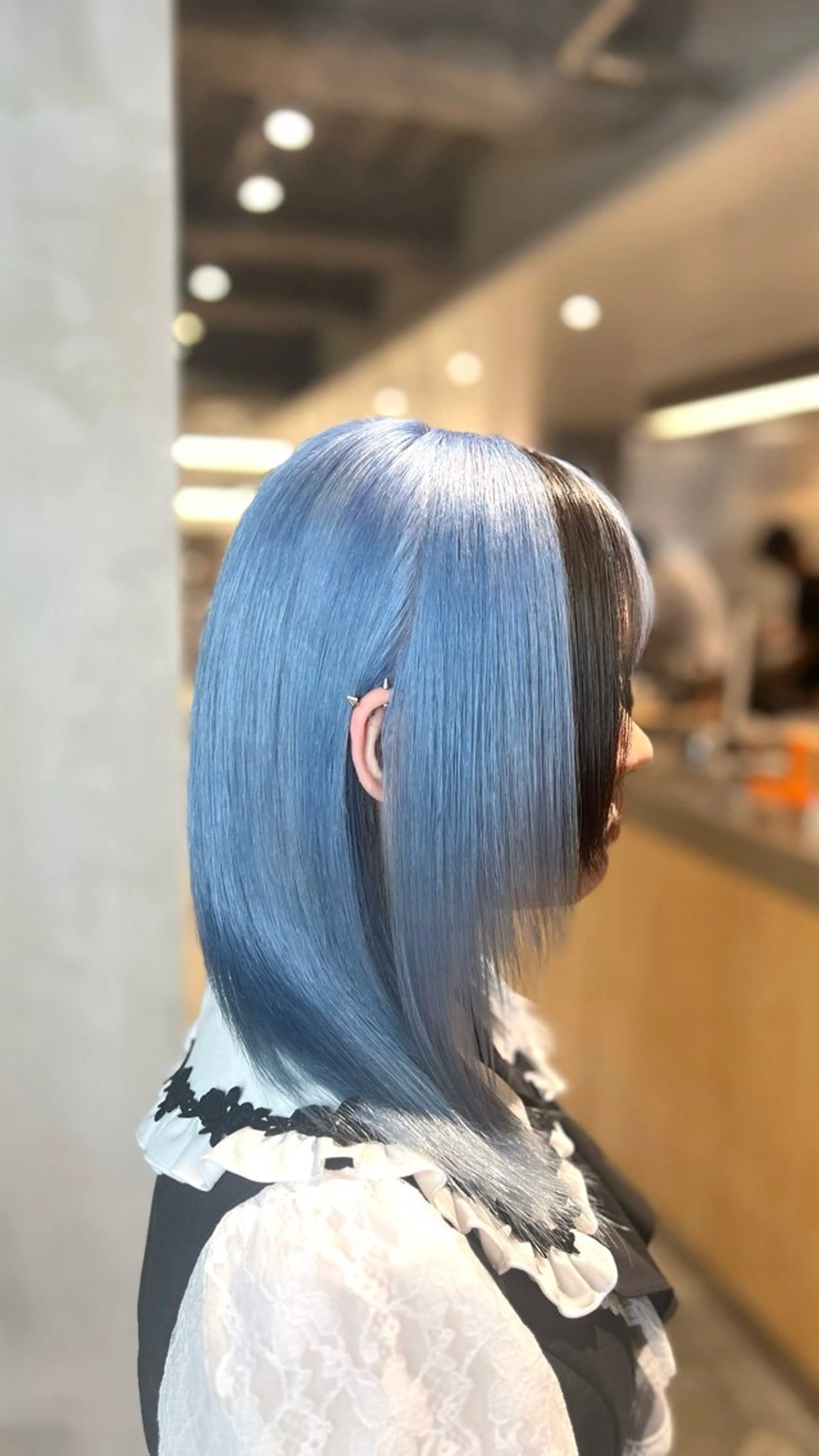 セミロング ヘアカラー 渋谷/ハイトーン/ プルエクステ/大和のヘアスタイル