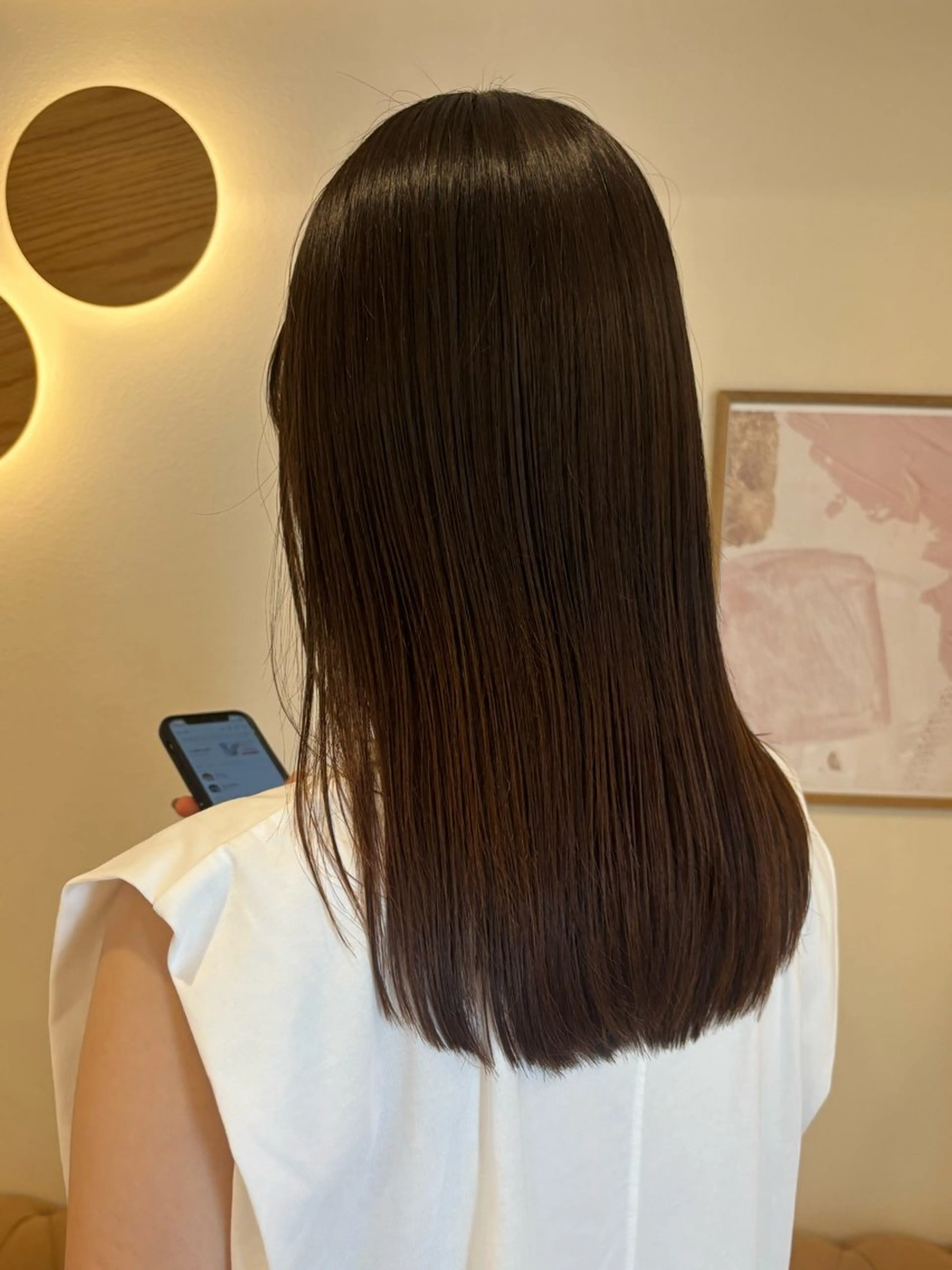 セミロング セミロングパーマ カット ヘアカラー 縮毛矯正 シンバヒナノ/パーマ レイヤー/髪質改善のヘアスタイル