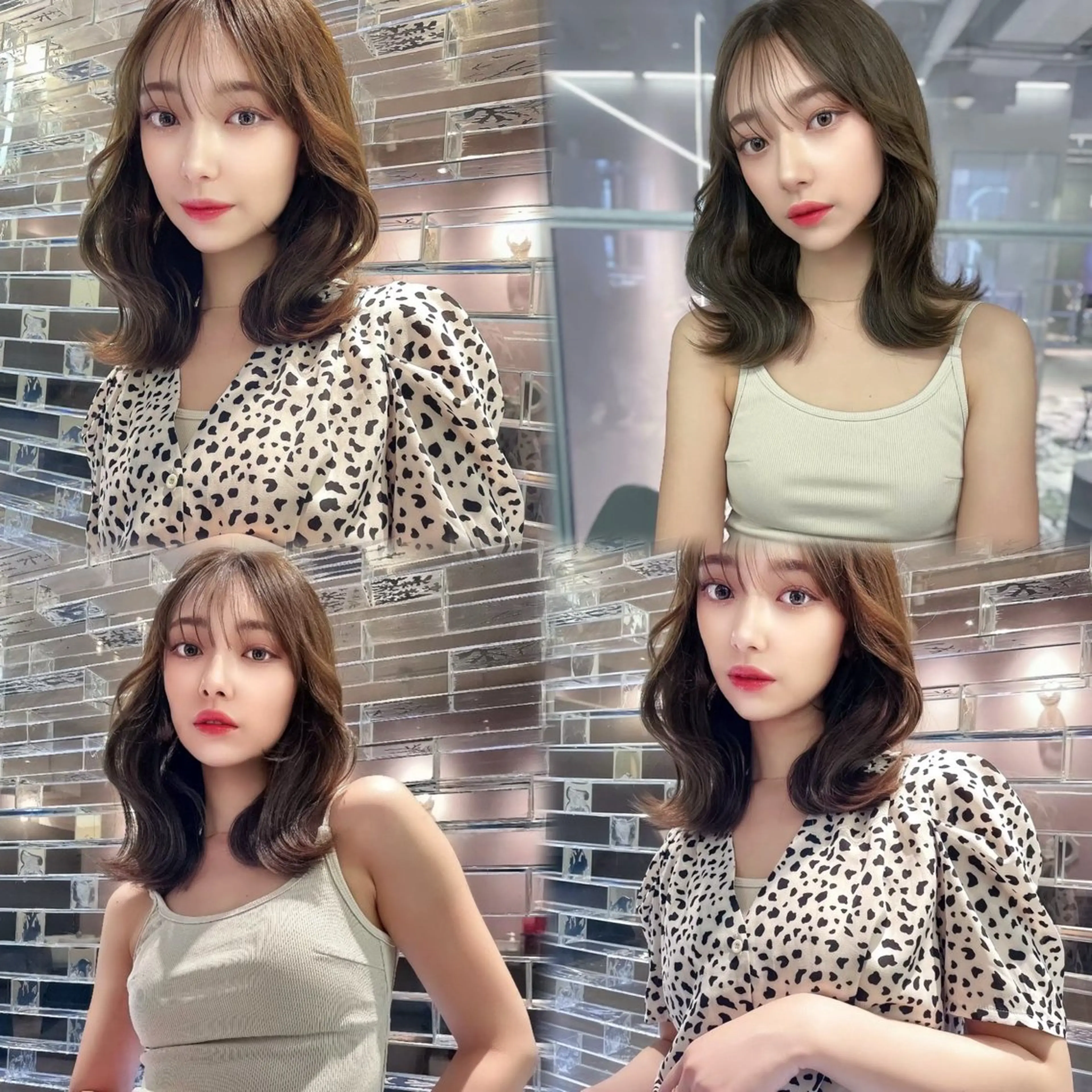 セミロング カラー ヘアアレンジ レイヤー/髪質改善 /透け感カラー/艶髪のヘアスタイル