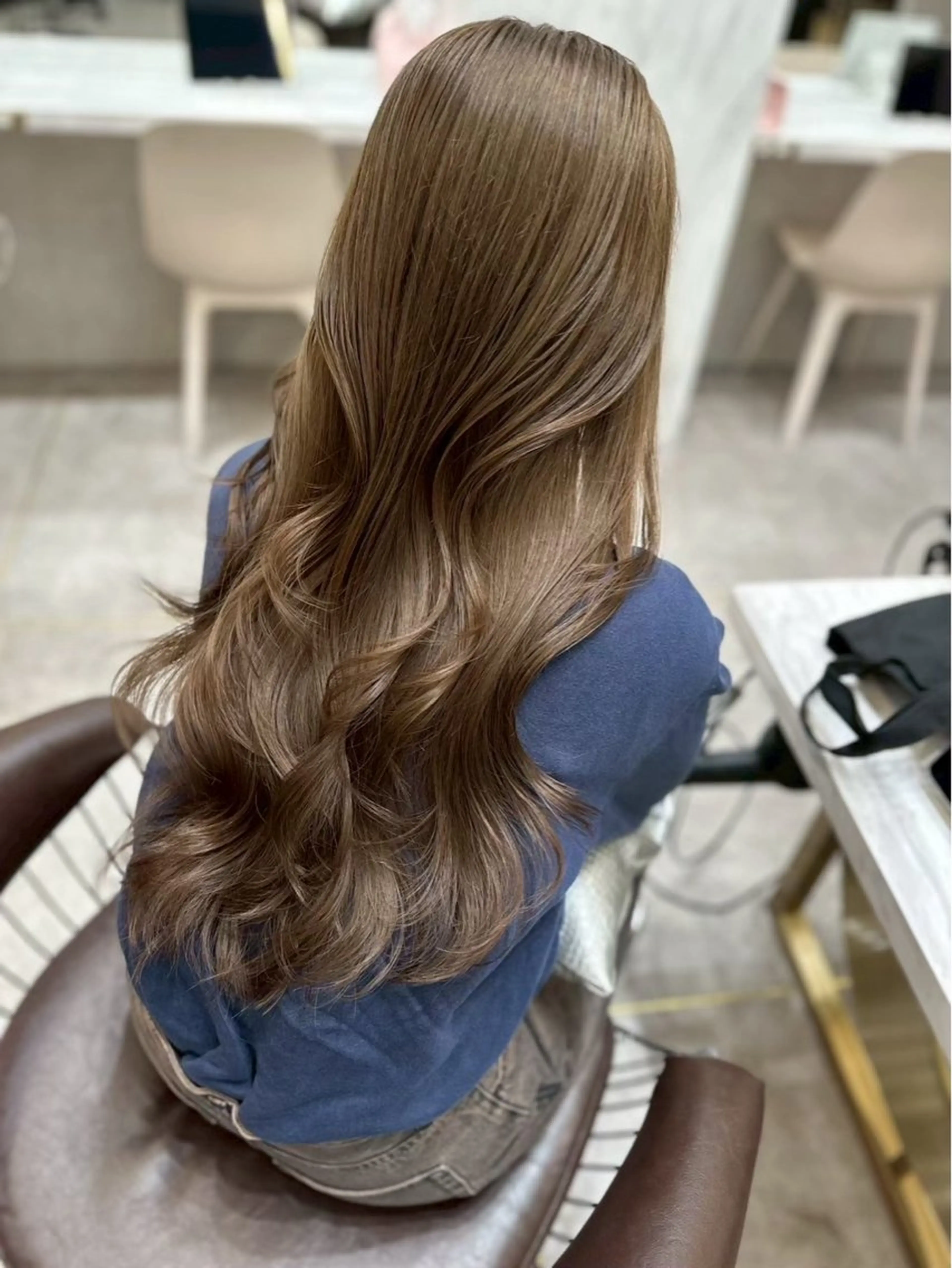 セミロング カラー アッシュ ベージュカラー ブリーチ ブラウンカラー 透明感カラー カット ヘアカラー トリートメント ✨レイヤー/韓国 /✨ヘア山下　遥のヘアスタイル