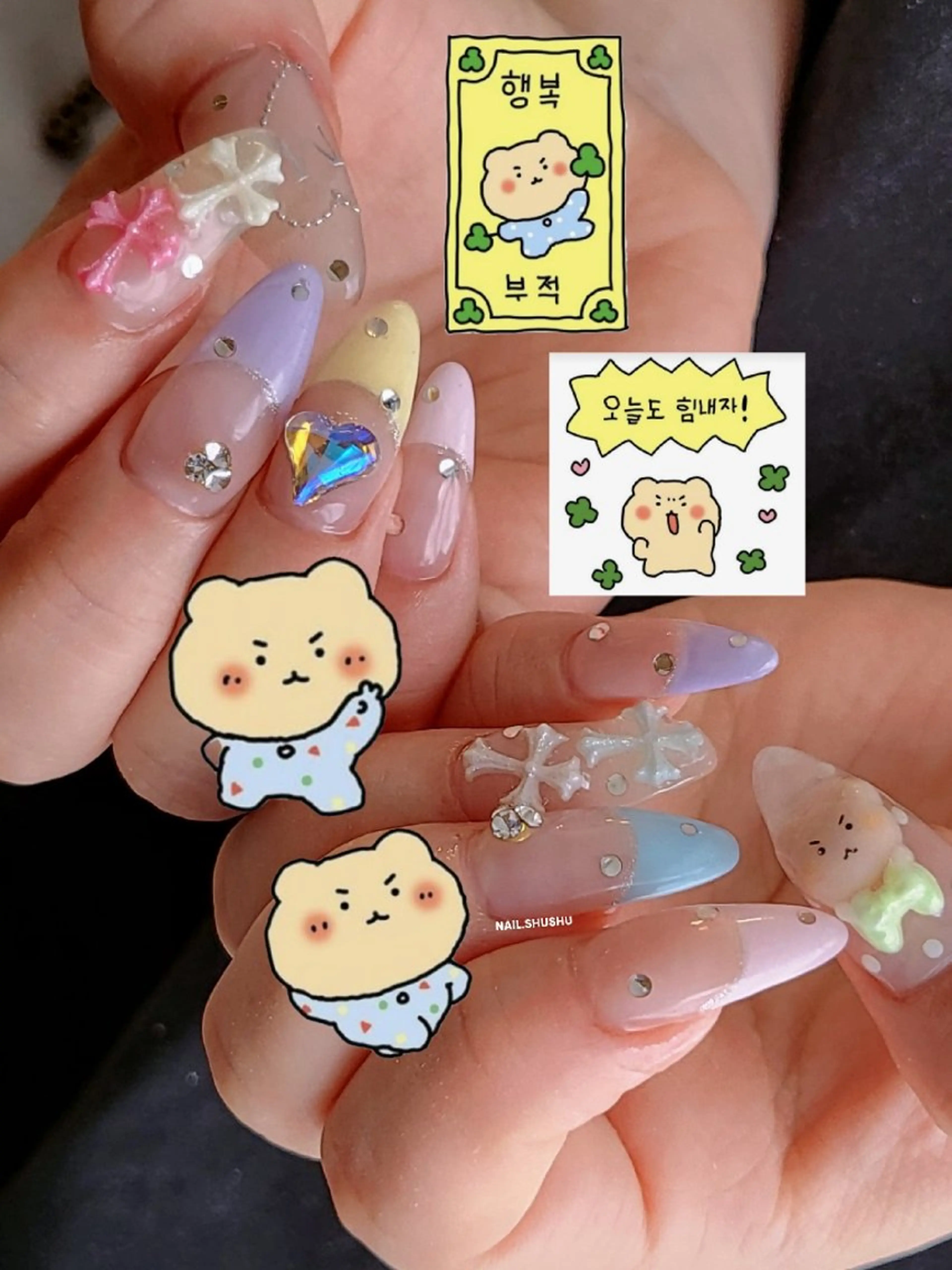 ネイル ハンドネイル 3dパーツ/流行り 👧shushu❤️のネイルデザイン