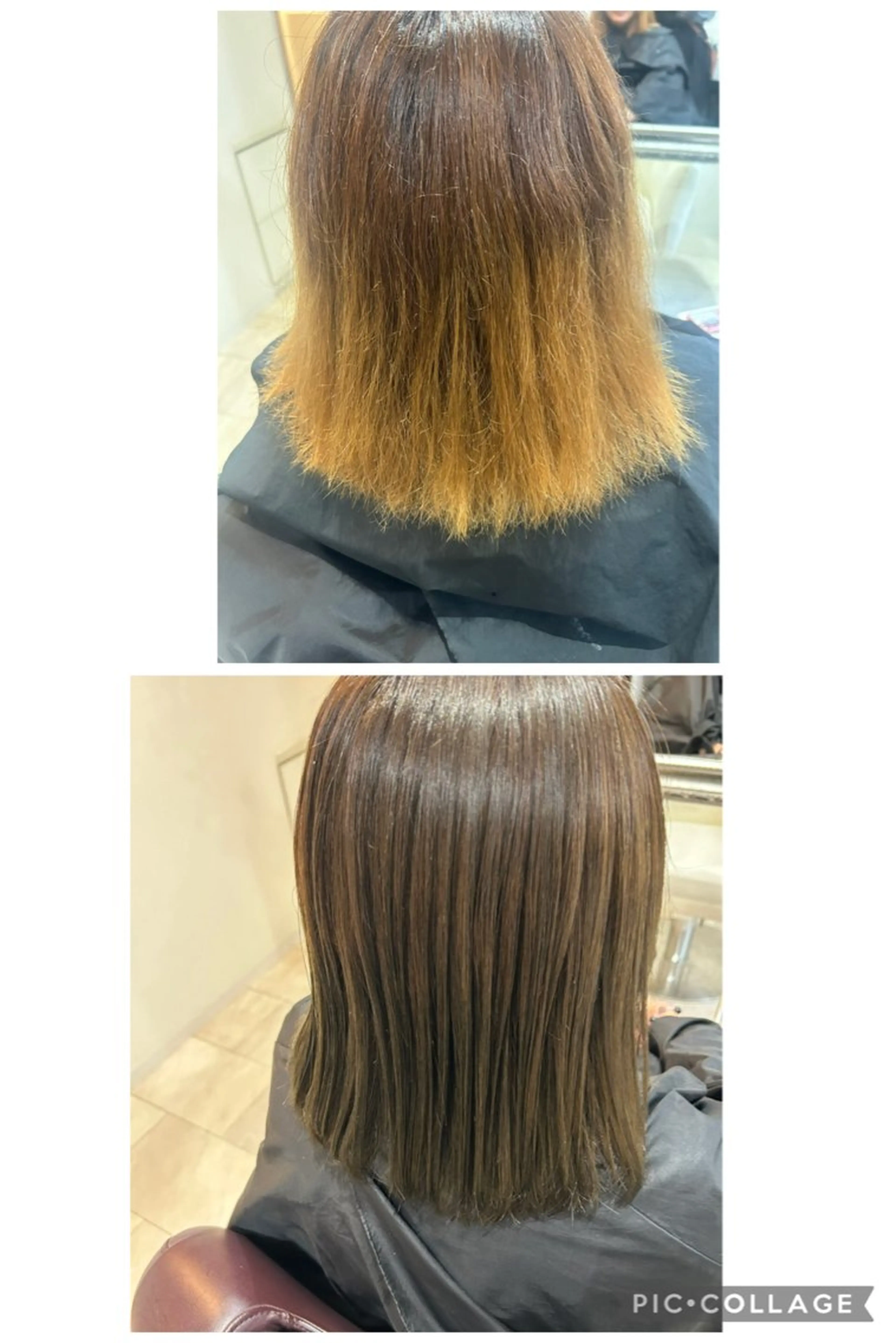 ミディアム トリートメント カット 縮毛矯正 トリートメント BON sejourのヘアスタイル