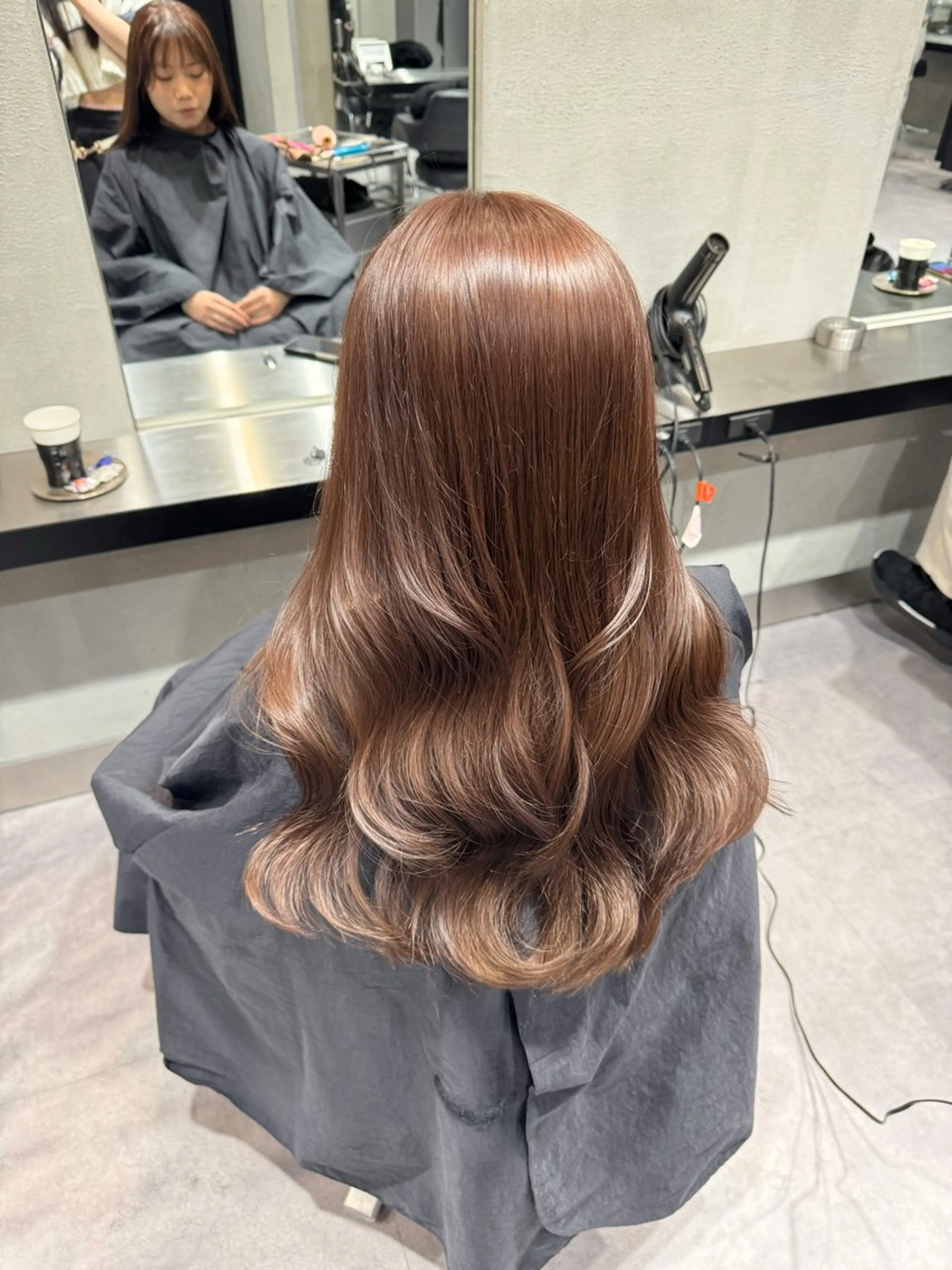 セミロング カット ヘアカラー トリートメント 銀座/顔周りレイヤー 🤍kanohoのヘアスタイル