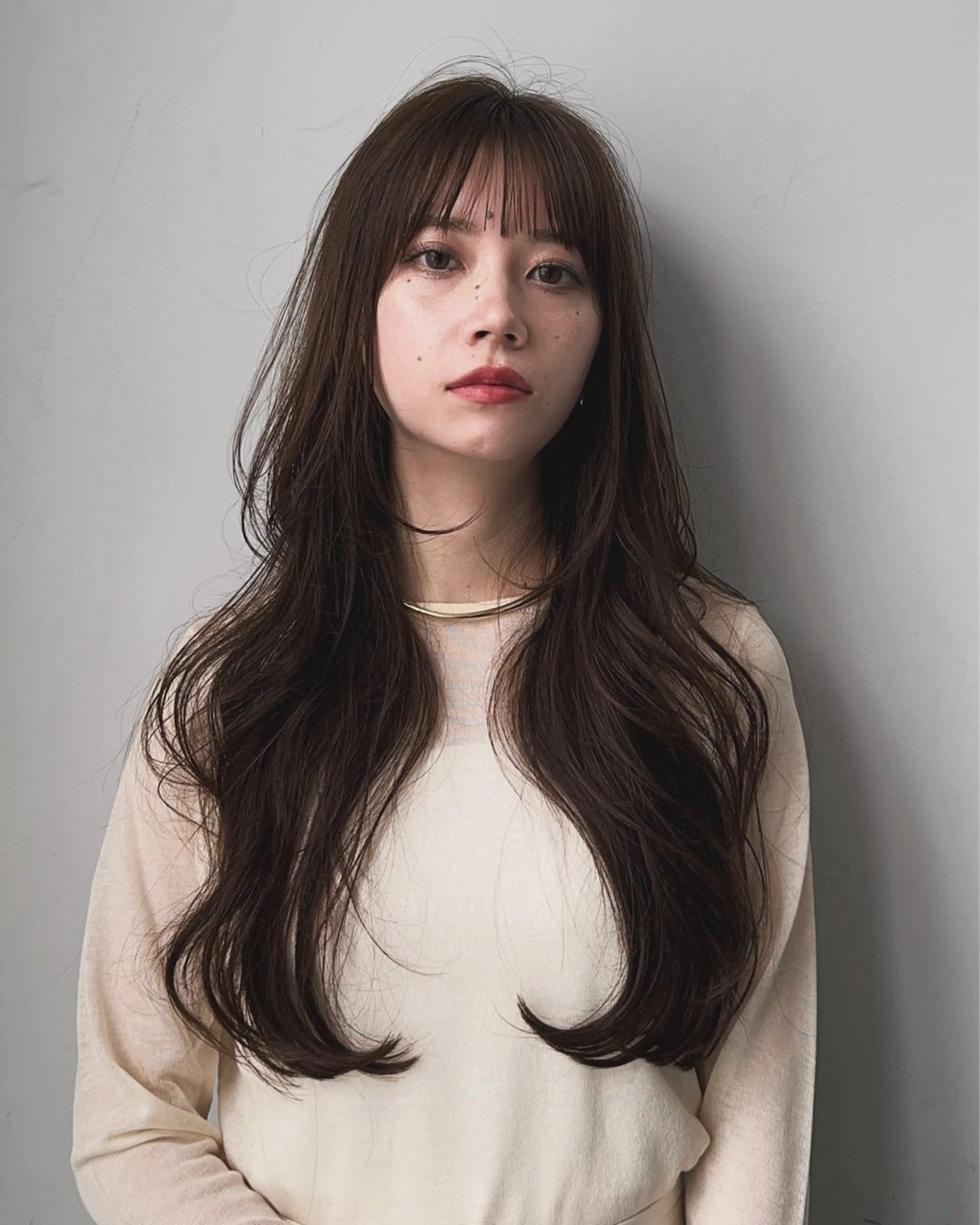 ロング カット ヘアカラー トリートメント レイヤー/顔周り カット/松岡 祥利のヘアスタイル