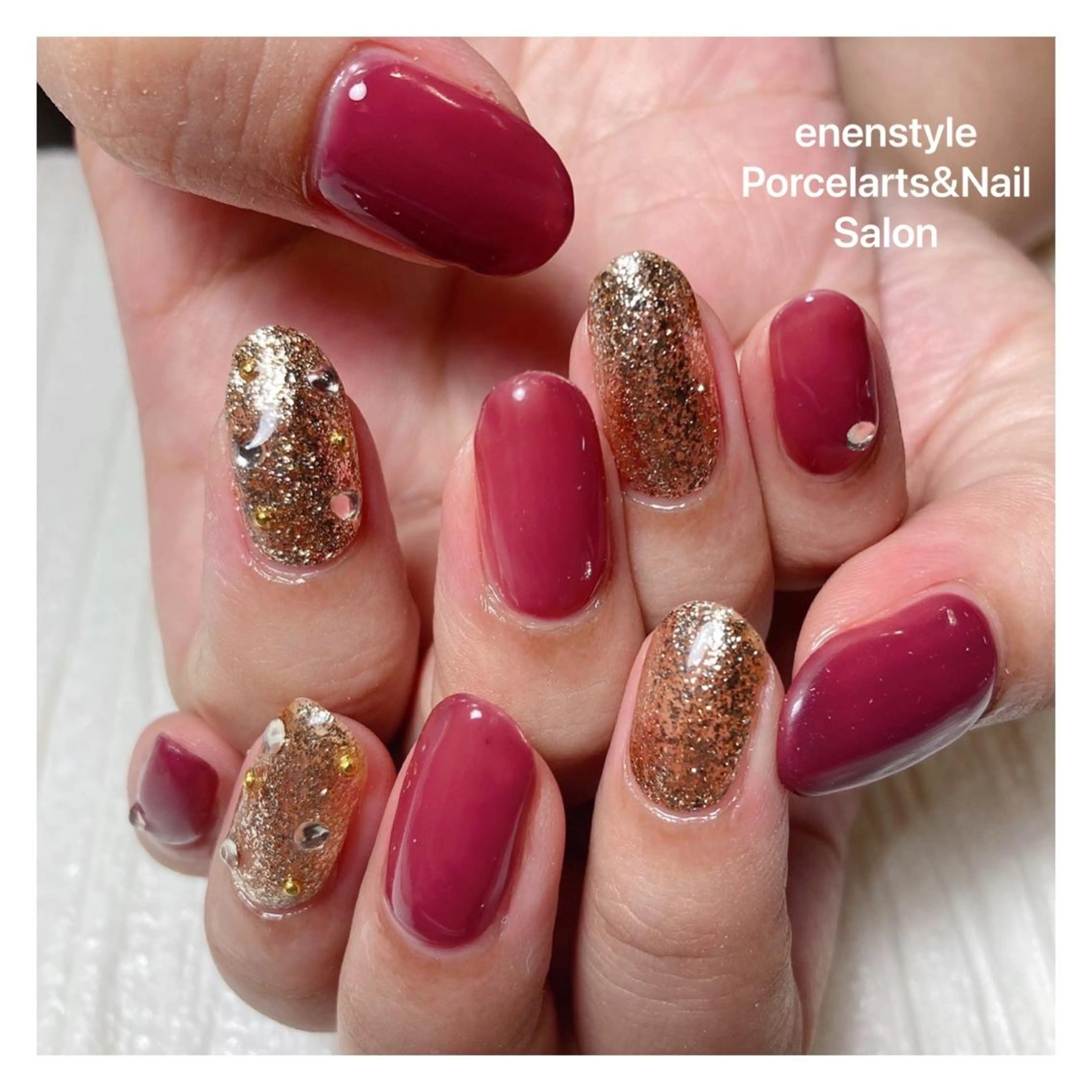 ミディアム ネイル ハンドネイル 👑enen style👑のネイルデザイン