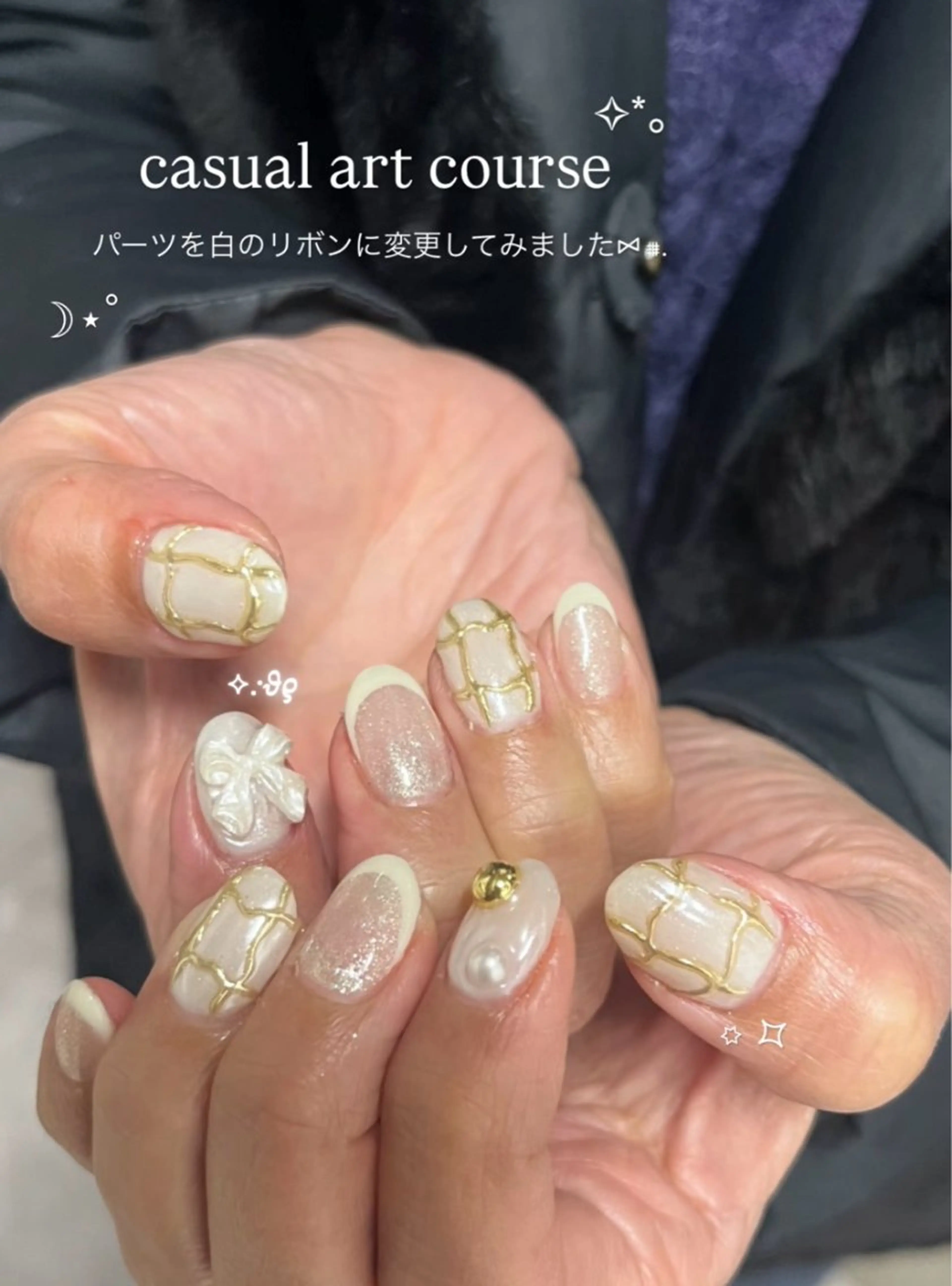 ネイル リボン ハンドネイル Lumos  nails&eyelashes 北堀江所属・Lumos/ 🎀MAI🎀のネイルデザイン