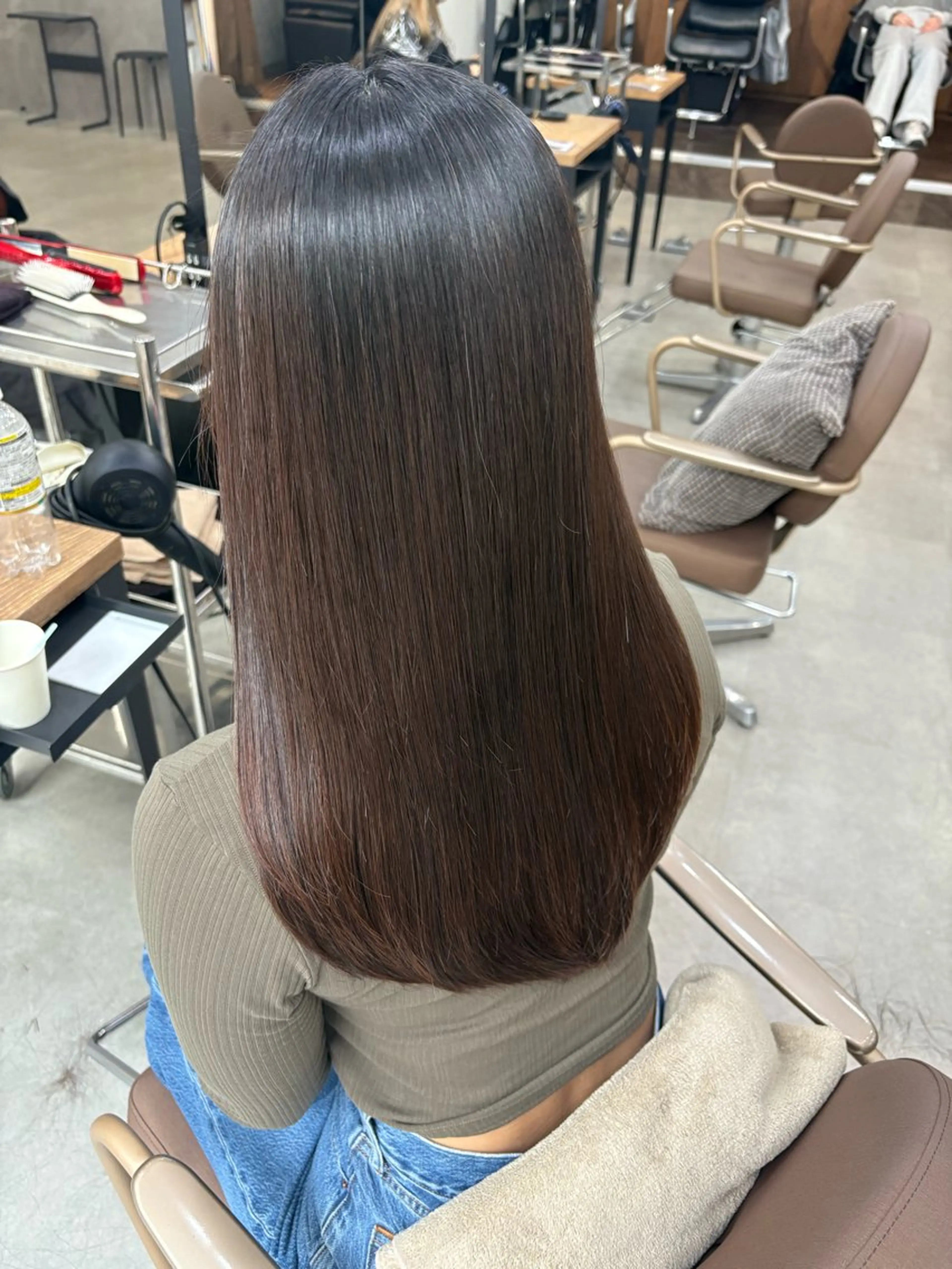 ロング 縮毛矯正 髪質改善／縮毛矯正 関根青葉のヘアスタイル