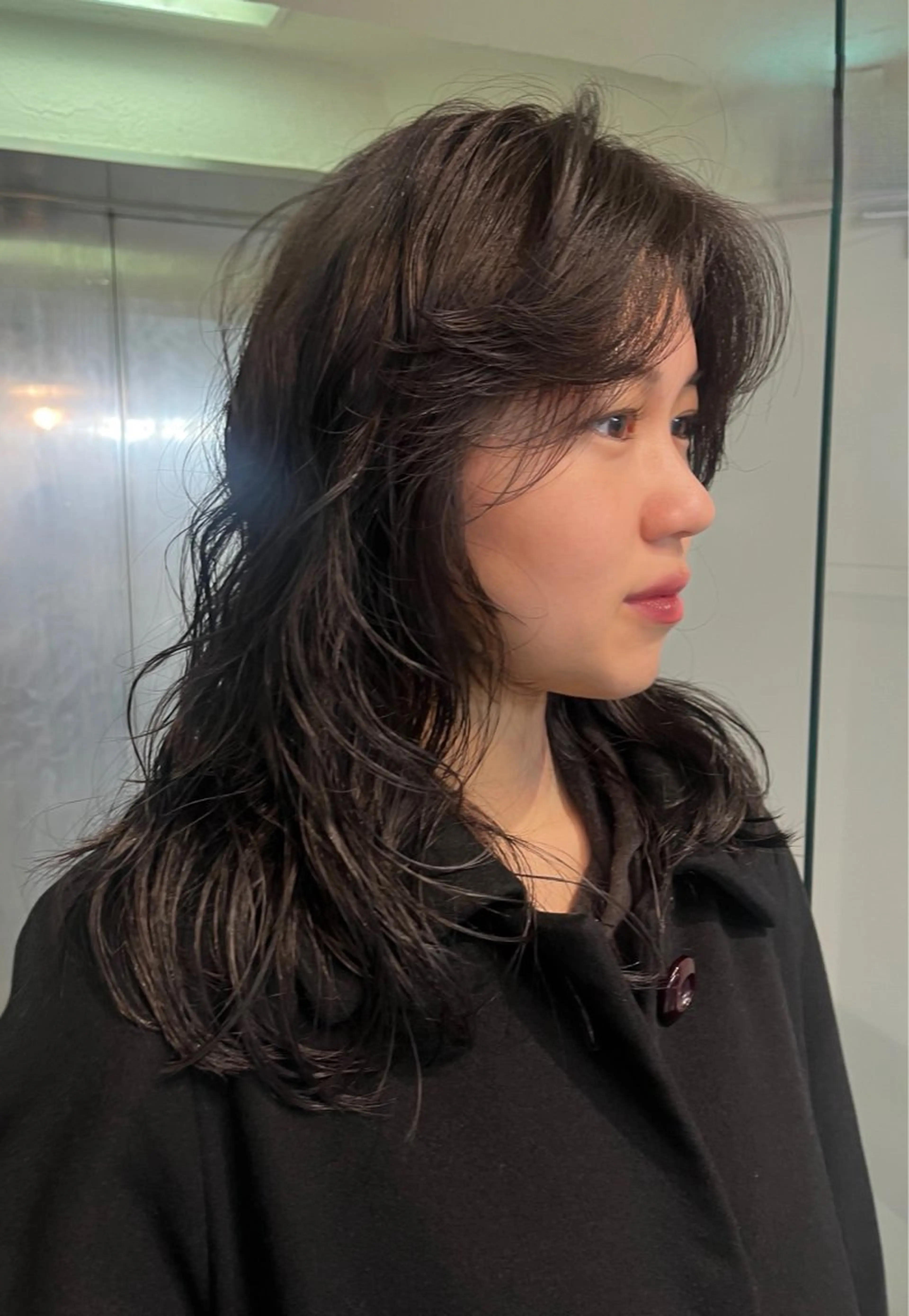 ミディアム カット パーマ レイヤー/ケアパーマ /ニュアンス/モードのヘアスタイル