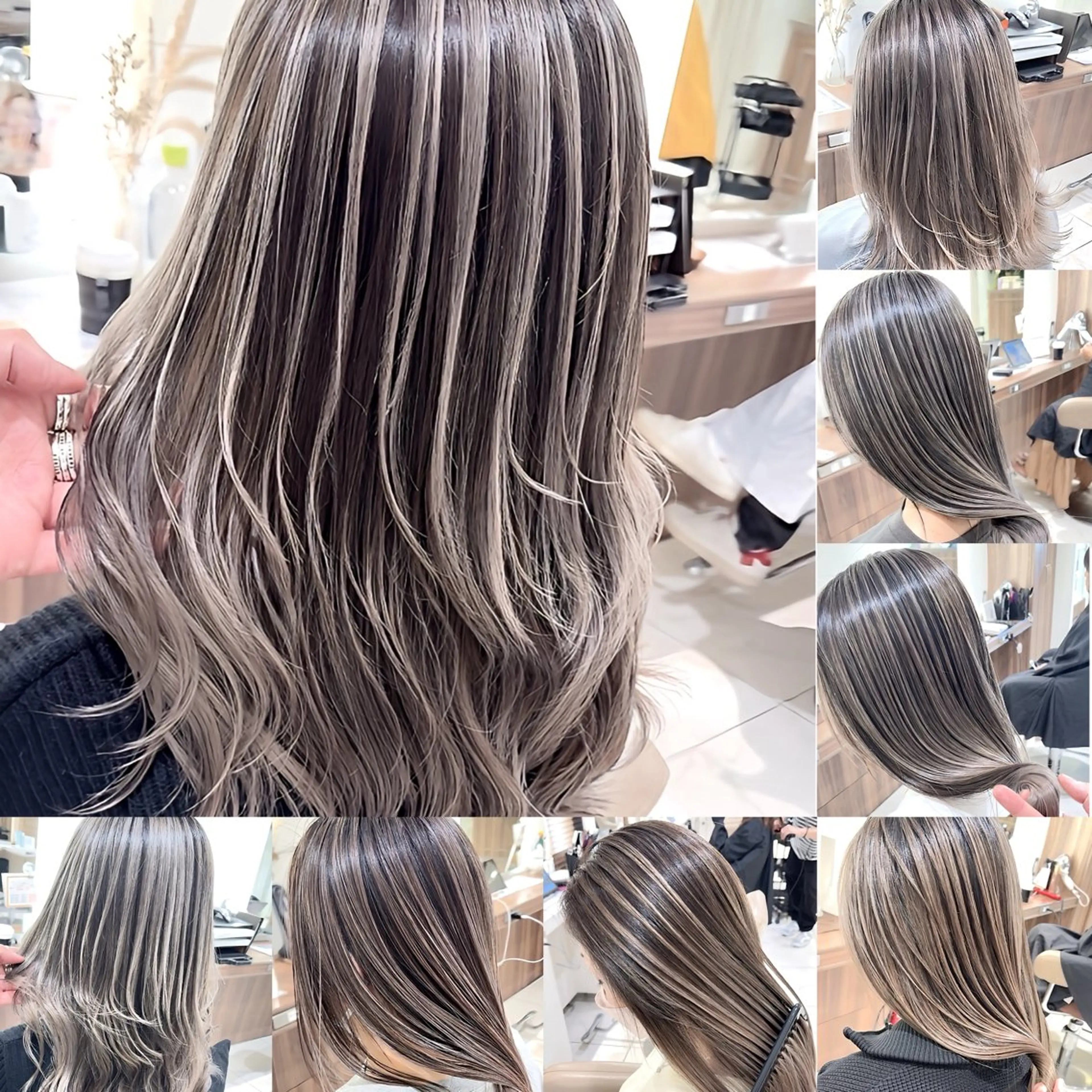 セミロング カラー バレイヤージュ 髪質改善 レイヤーカット カット ヘアカラー トリートメント 山崎俊輔/髪質改善 /バレイヤージュのヘアスタイル