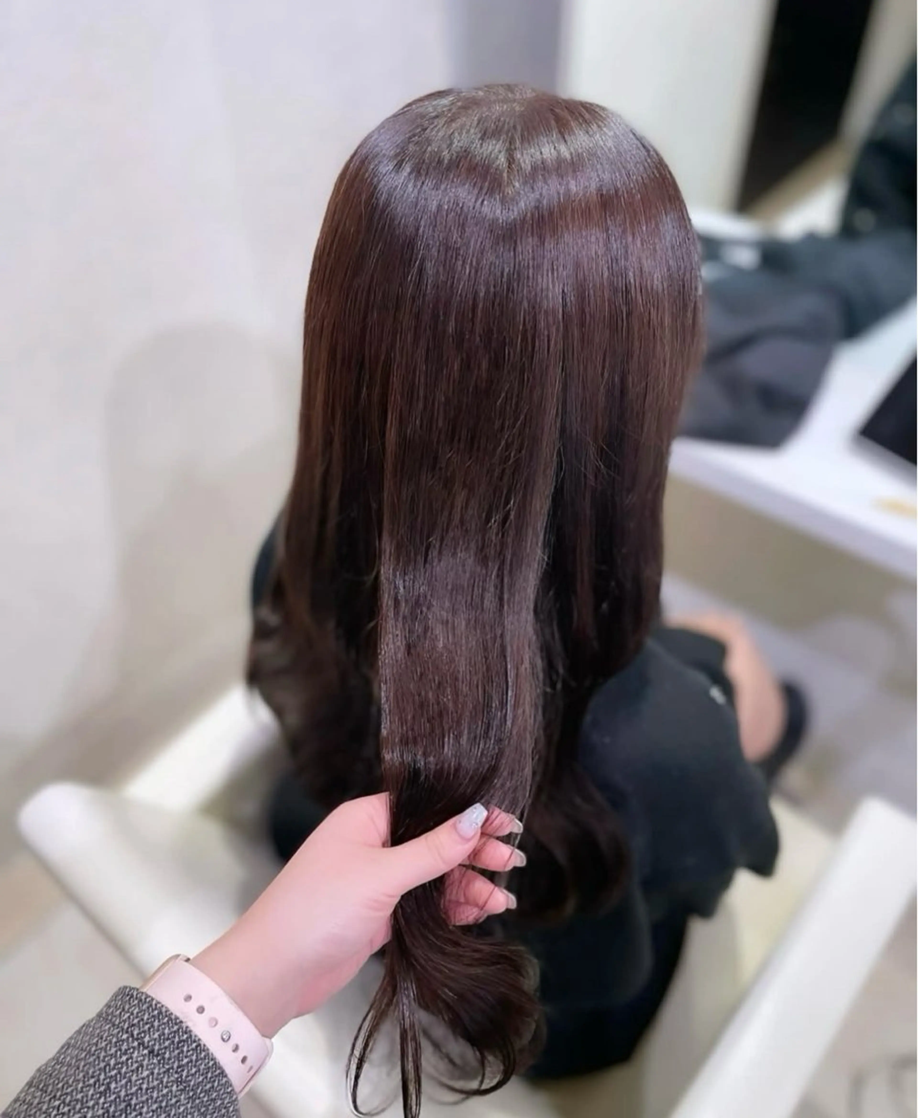 ロング カット ヘアカラー トリートメント 大人ガーリーベージュ カラー/新宿/ふたばのヘアスタイル