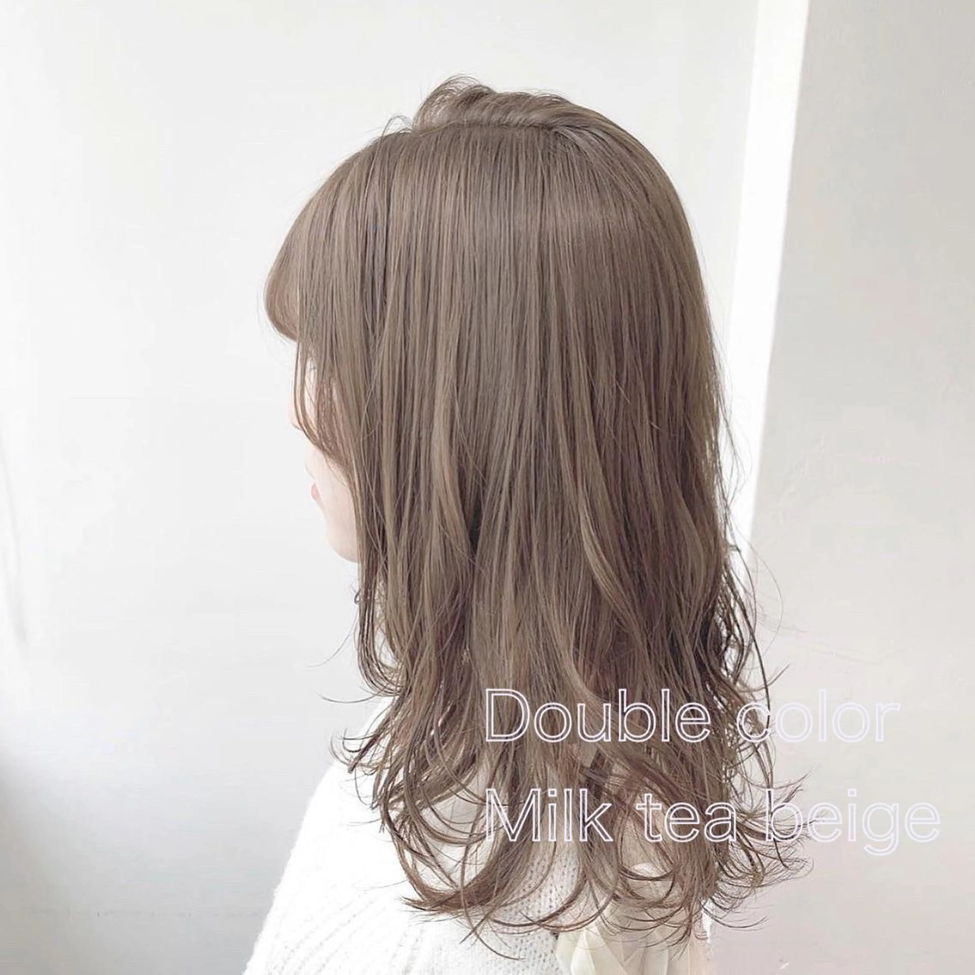 セミロング カラー パーマ ヘアアレンジ マツエク・マツパ ベージュカラー 透明感カラー ミルクティーベージュ オリーブベージュ 𓏸レイヤー髪質改善 透けカラーカノン🫧のヘアスタイル