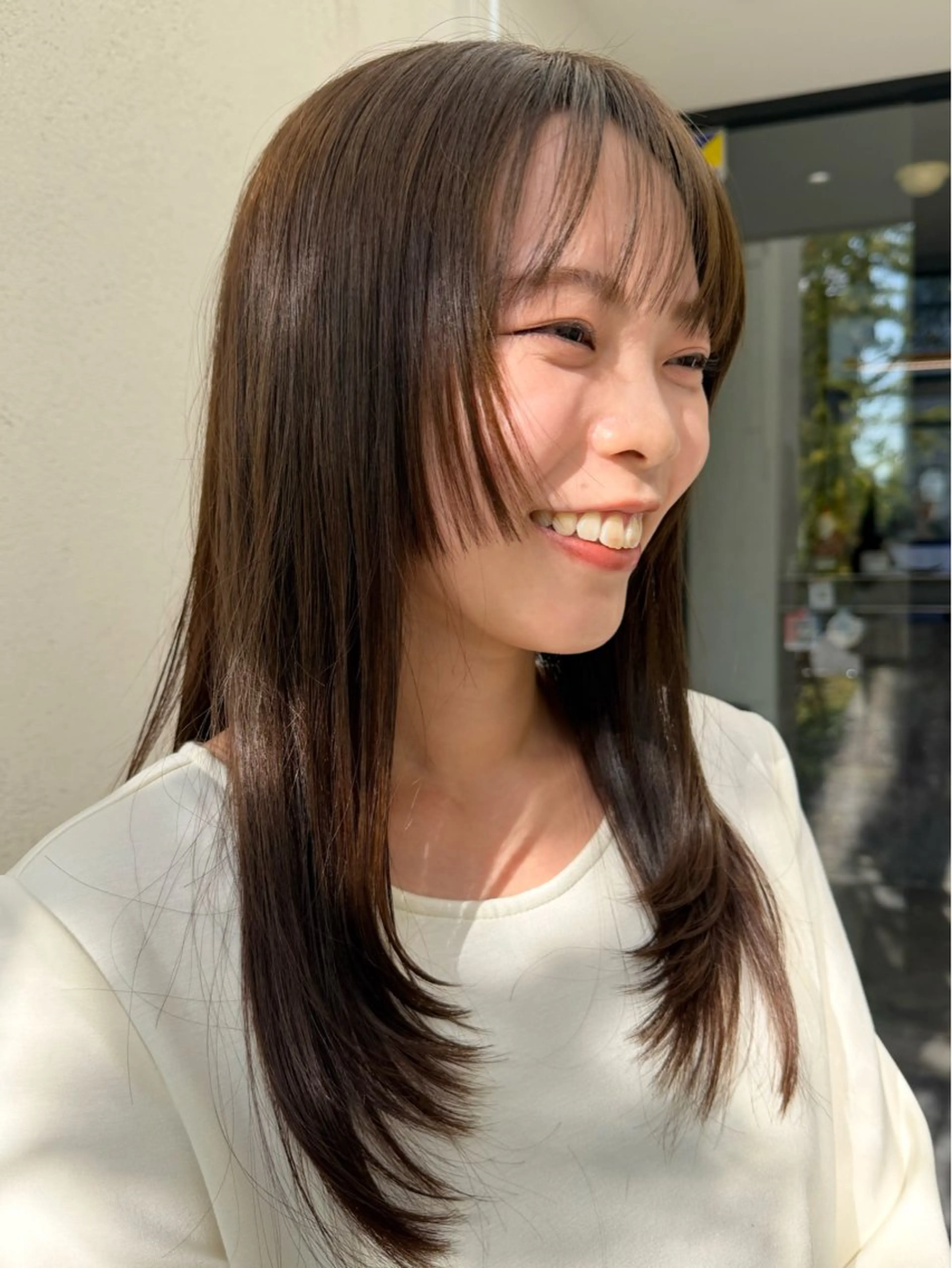 ロング 顔周りカット レイヤーカット 似合わせカット カット ヘアカラー パーマ/縮毛矯正 揚村武斗のヘアスタイル