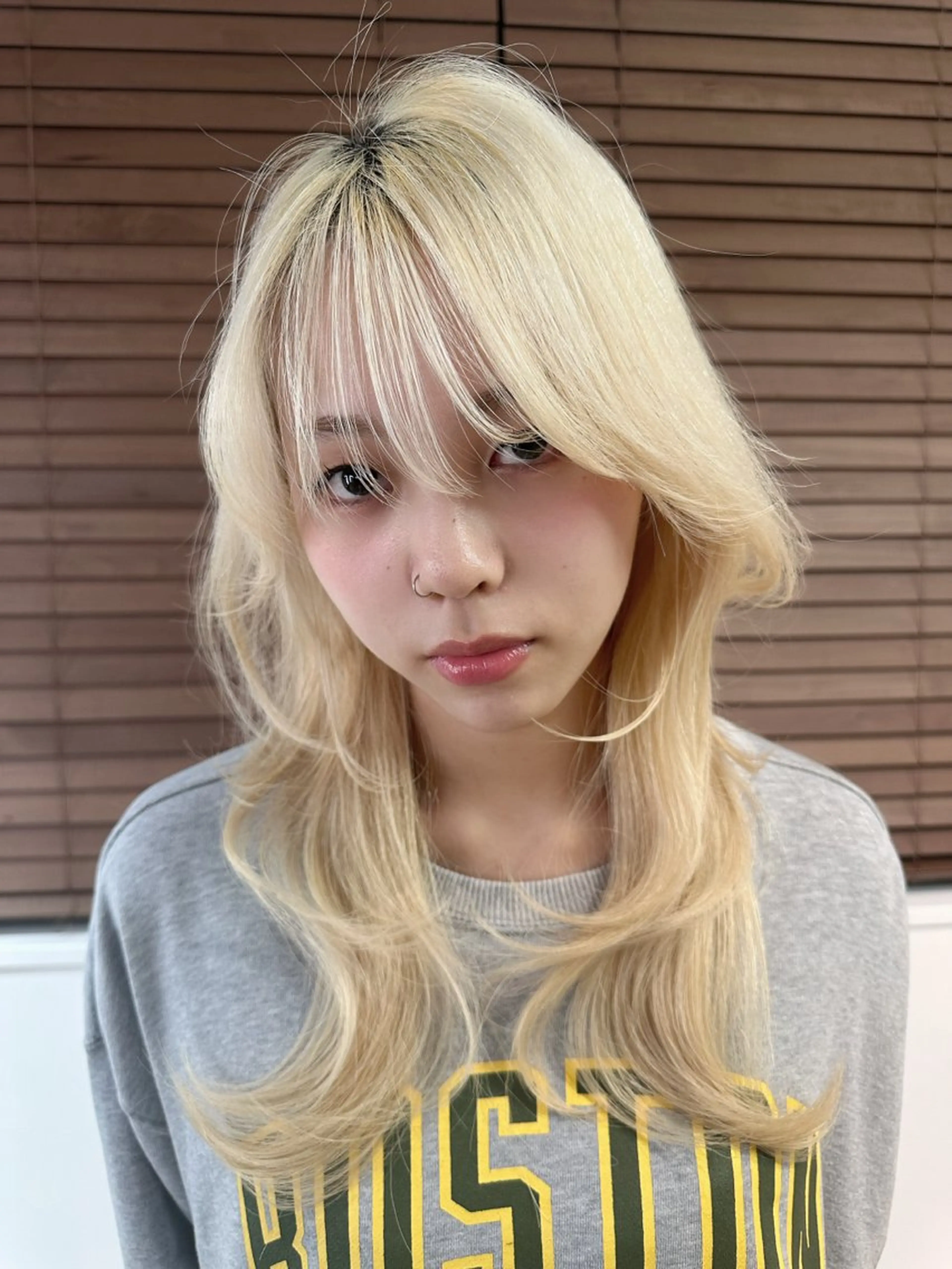 ロング カラー ハイトーンカラー 顔まわりレイヤー レイヤーカット 小顔カット 溜一太／似合わせ/ メンズカットのヘアスタイル