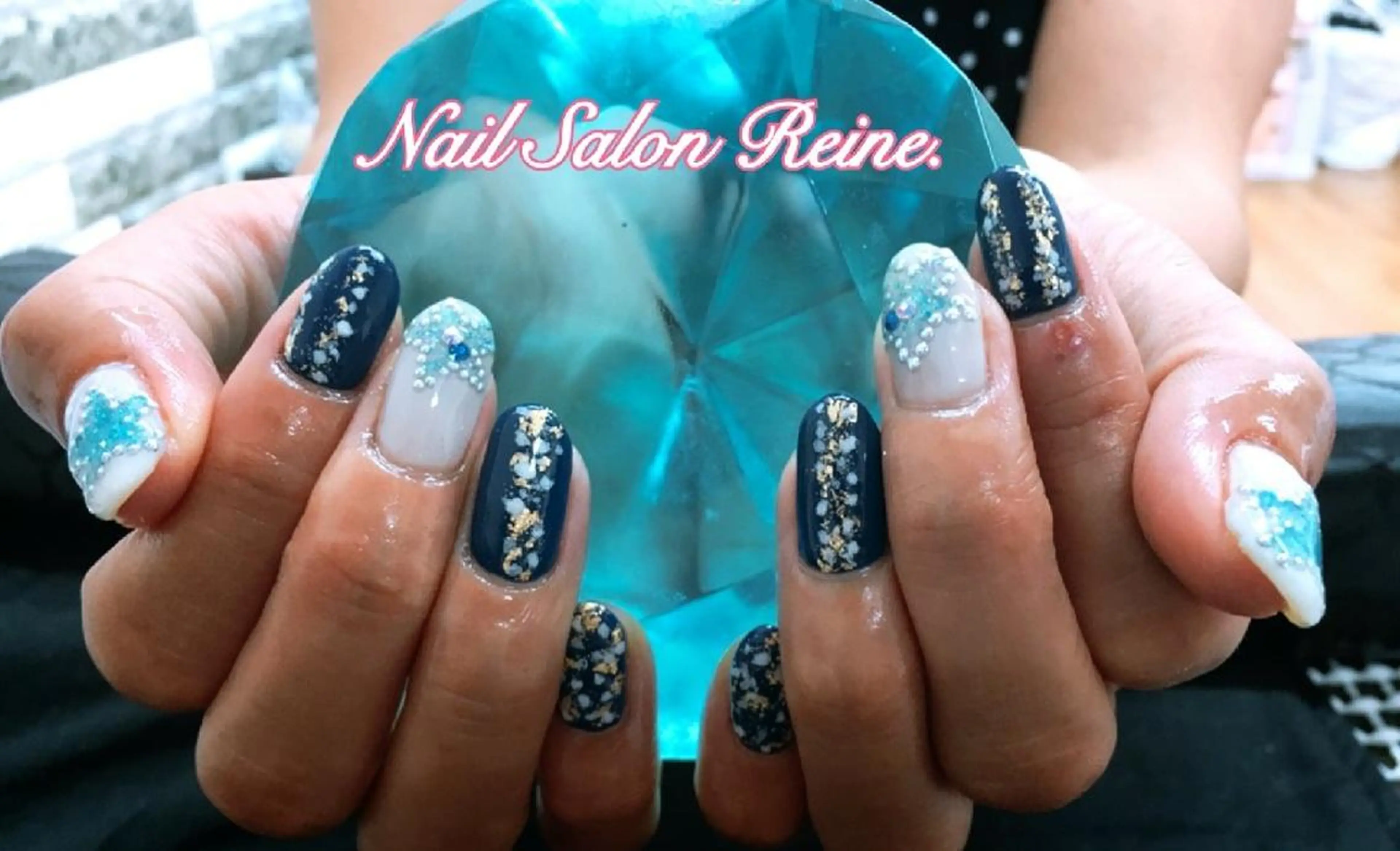 ネイル ネイビー Nailsalon Reine所属・玉栄 伶奈のネイルデザイン