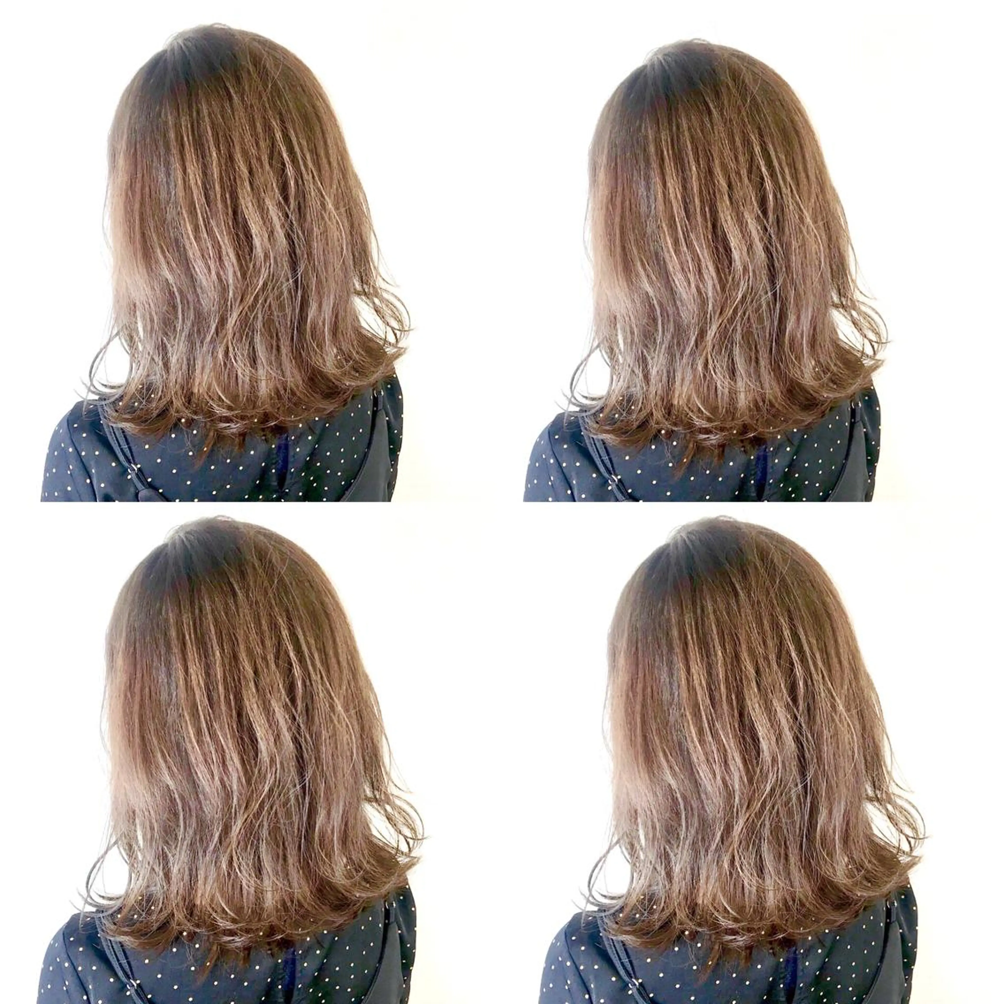 ミディアム カラー グラデーションカラー 韓国レイヤーカット/ ダブルカラーのヘアスタイル