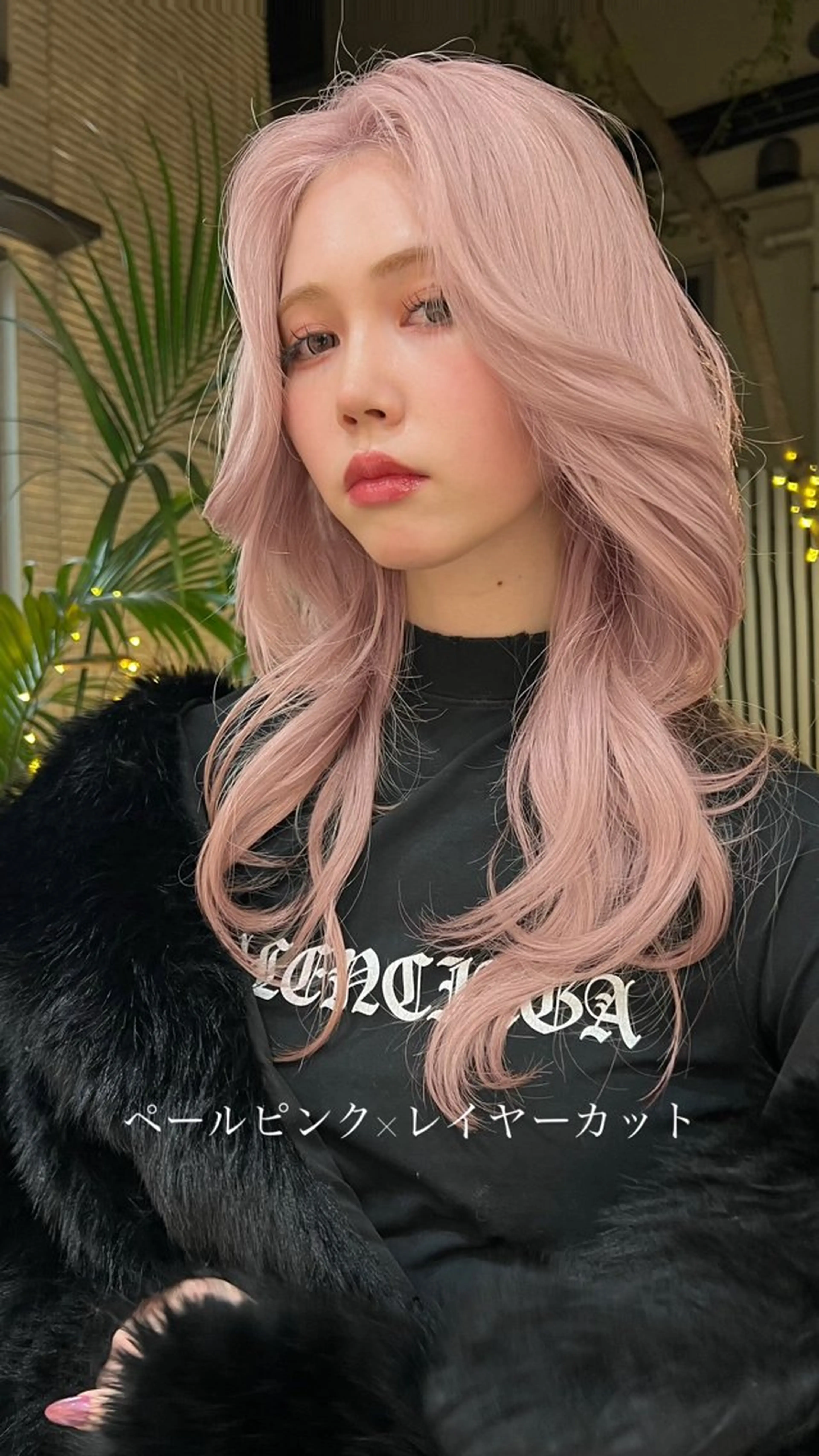 ミディアム カラー カット ヘアカラー トリートメント 抜きっぱなしブロンド /ハイトーン/カナタのヘアスタイル