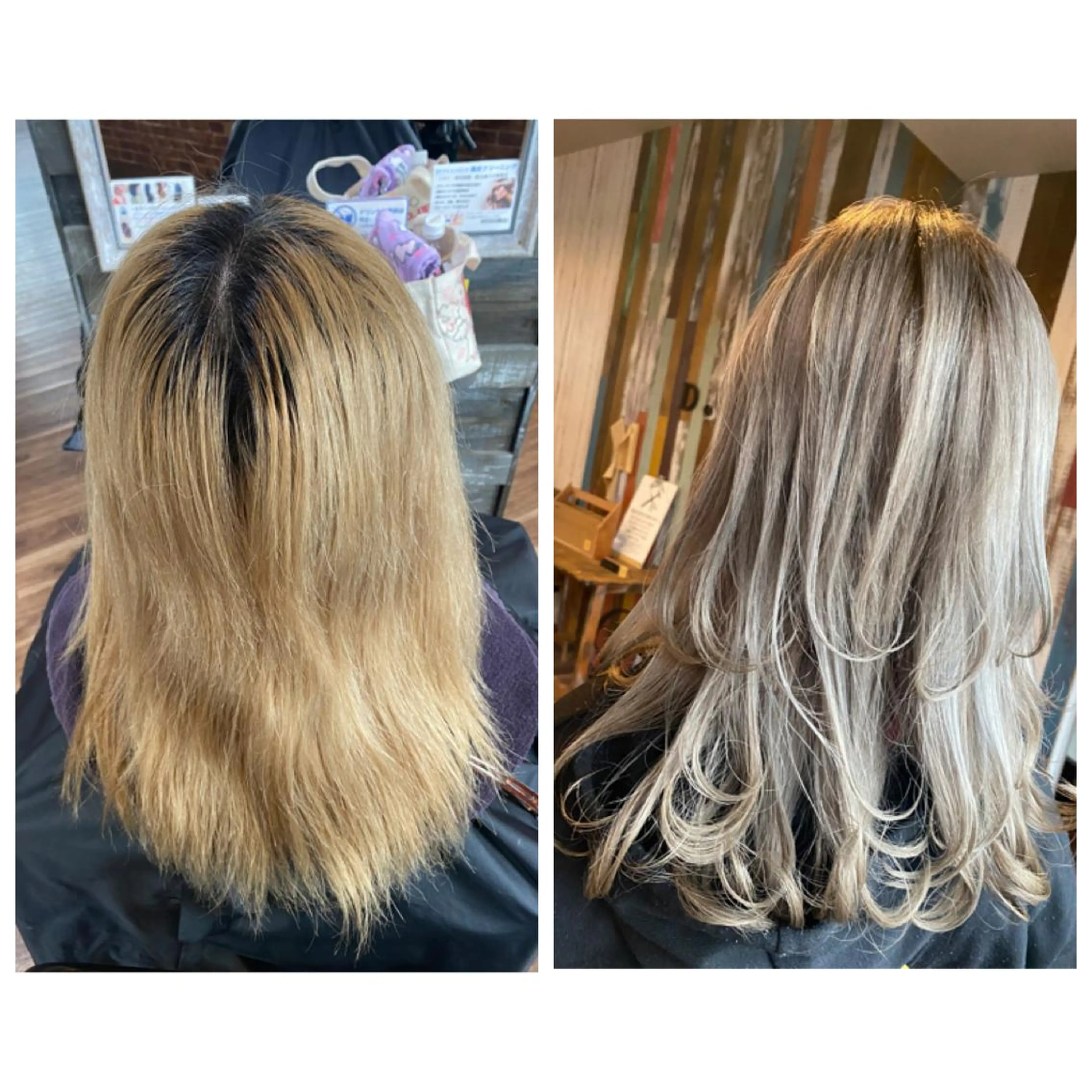 セミロング カラー ベージュカラー ブリーチ グラデーションカラー ハイライト/インナー /ブリーチ/レイヤーのヘアスタイル