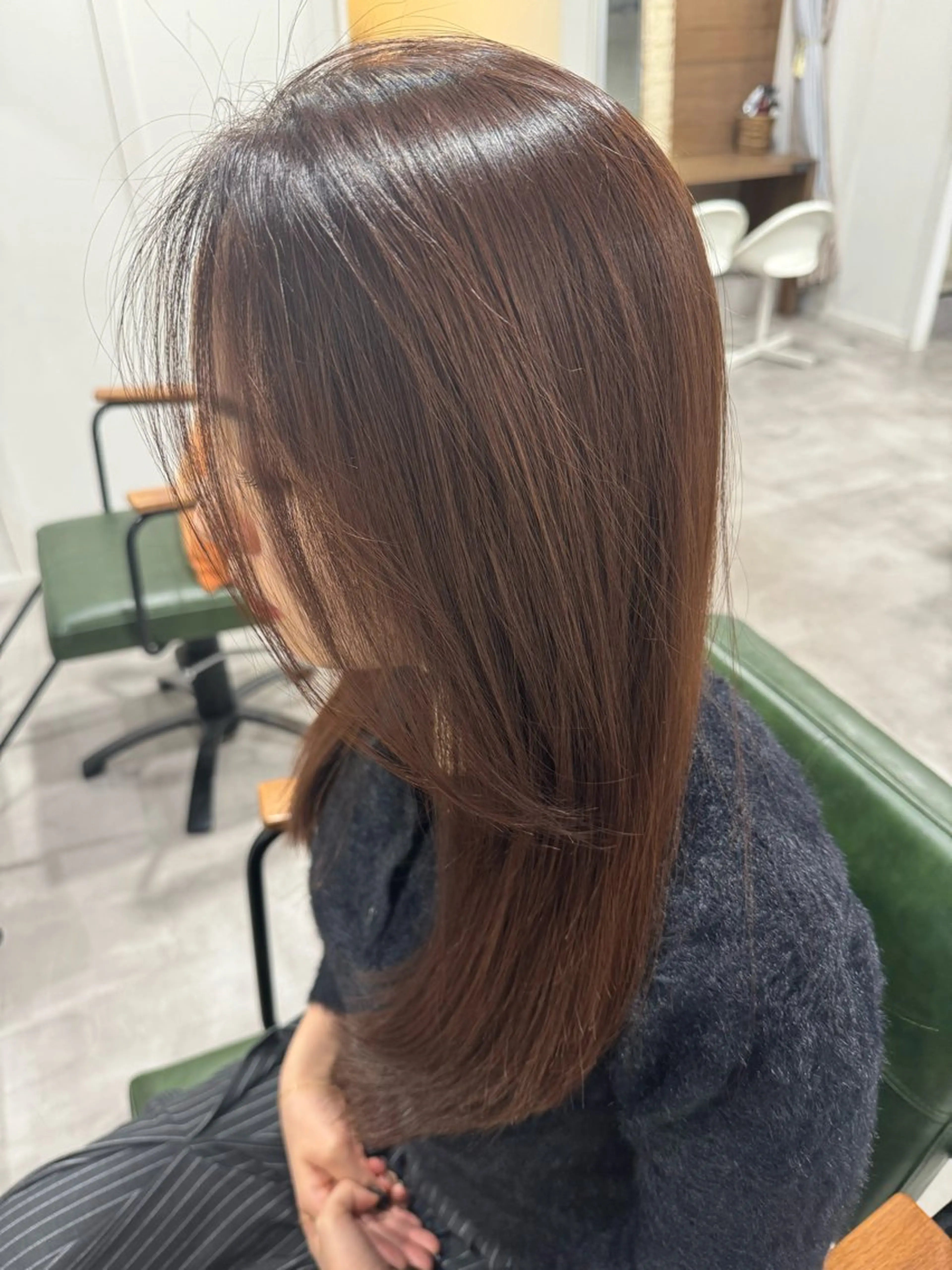 セミロング 平尾/艶カラー/ アッシュ系/中川誠大のヘアスタイル