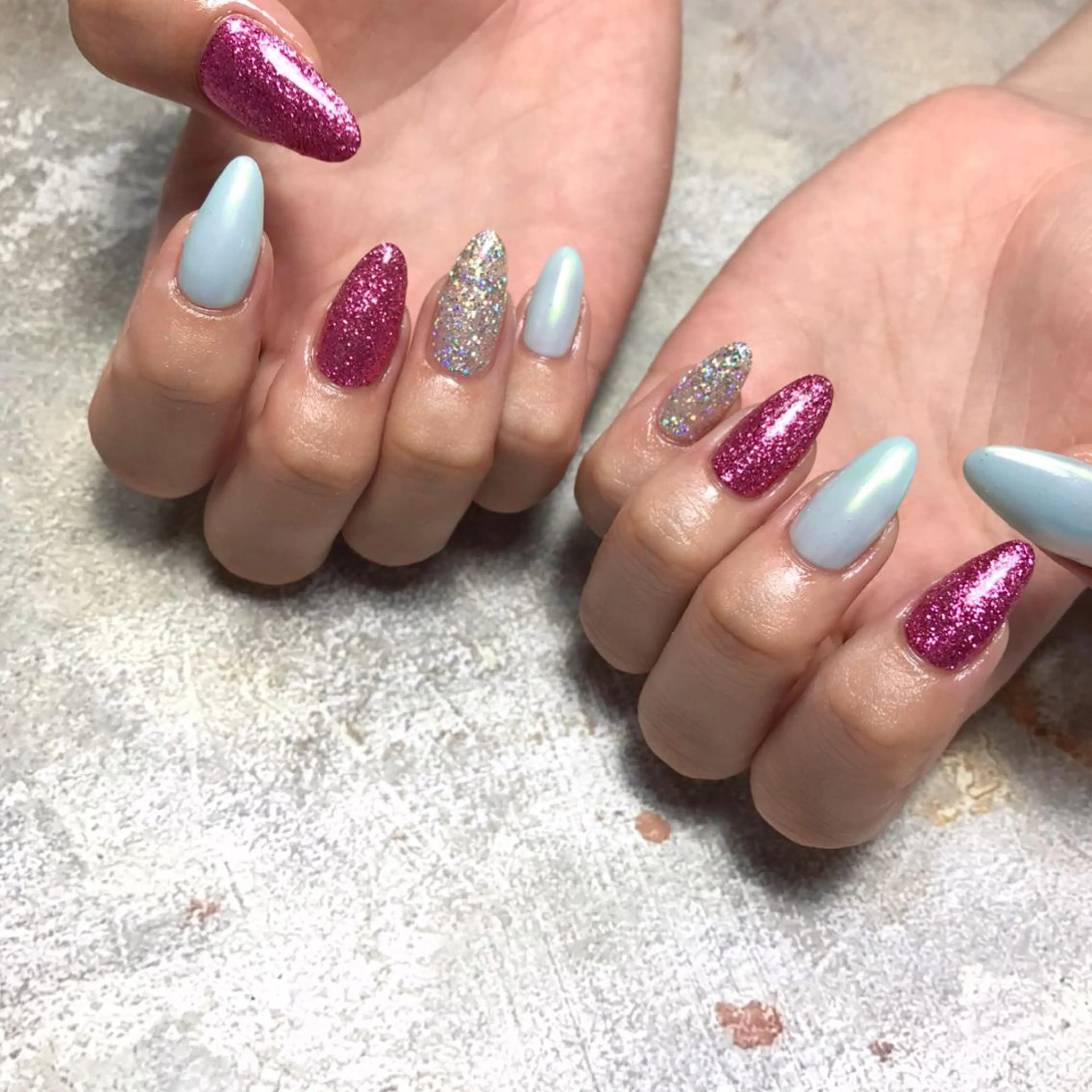 ネイル オーロラネイル ハンドネイル 💅chainail _aiのネイルデザイン