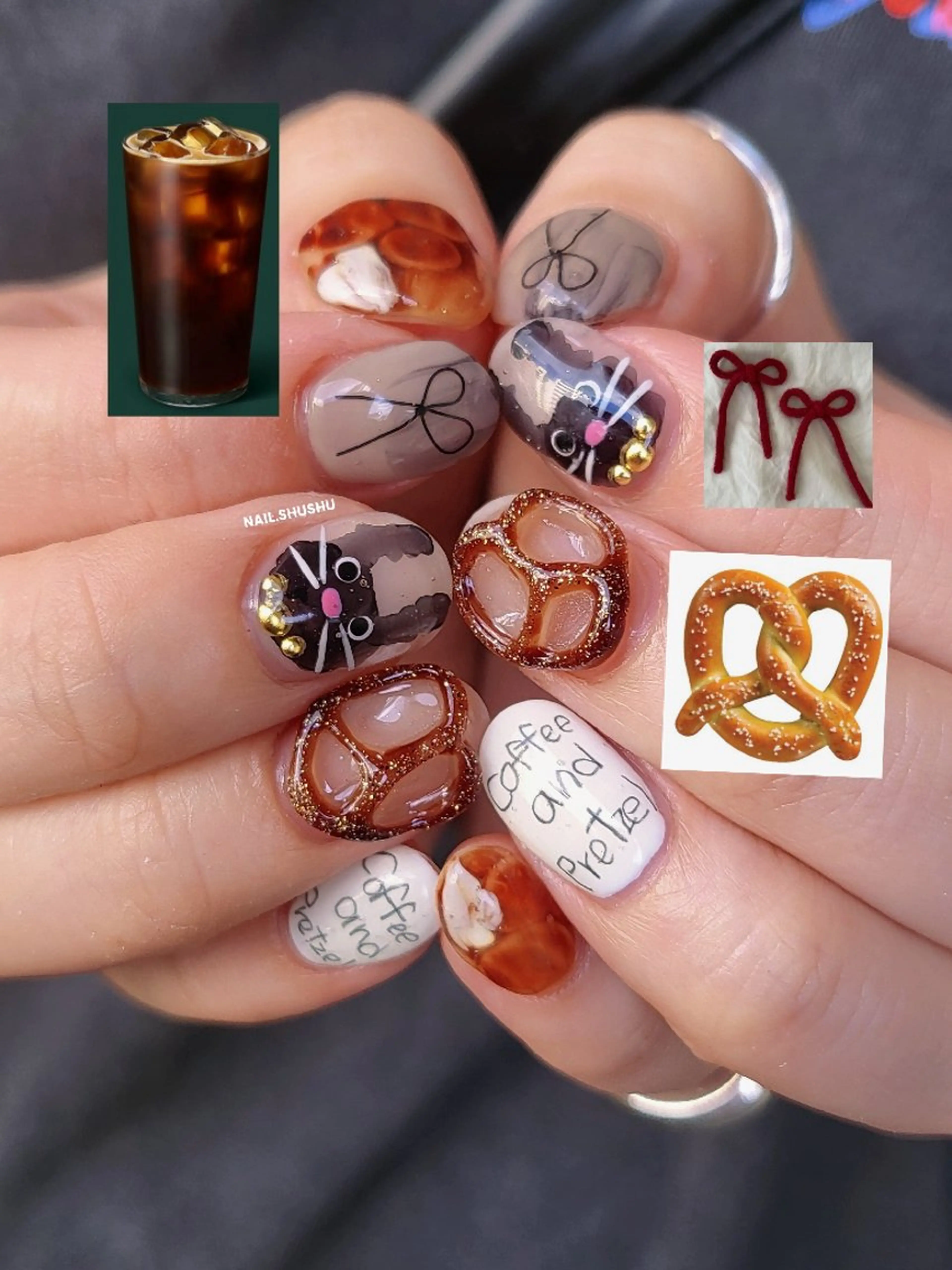 ネイル ハンドネイル 3dパーツ/流行り 👧shushu❤️のネイルデザイン