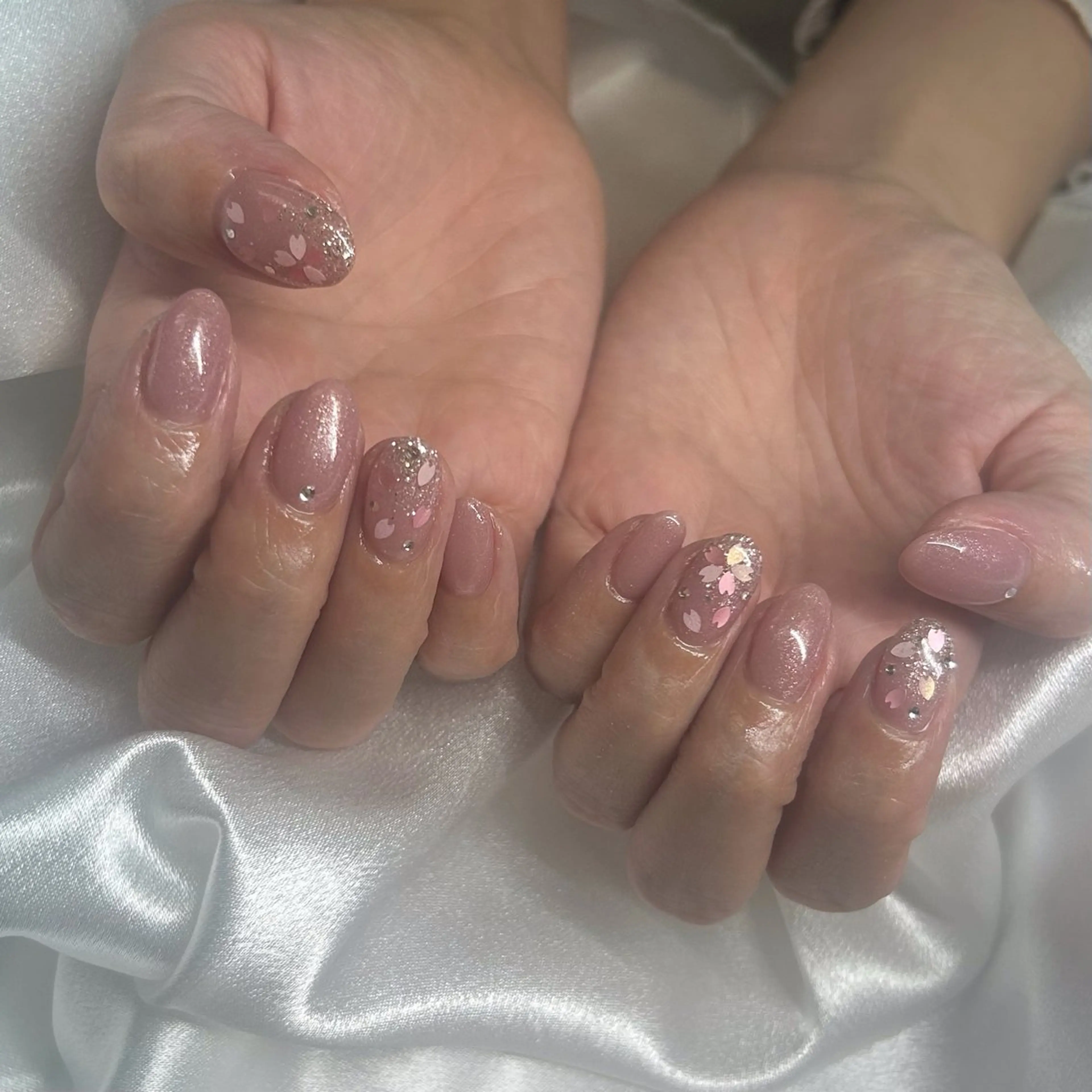 ネイル 桜ネイル ハンドネイル y's beauty京橋店のネイルデザイン