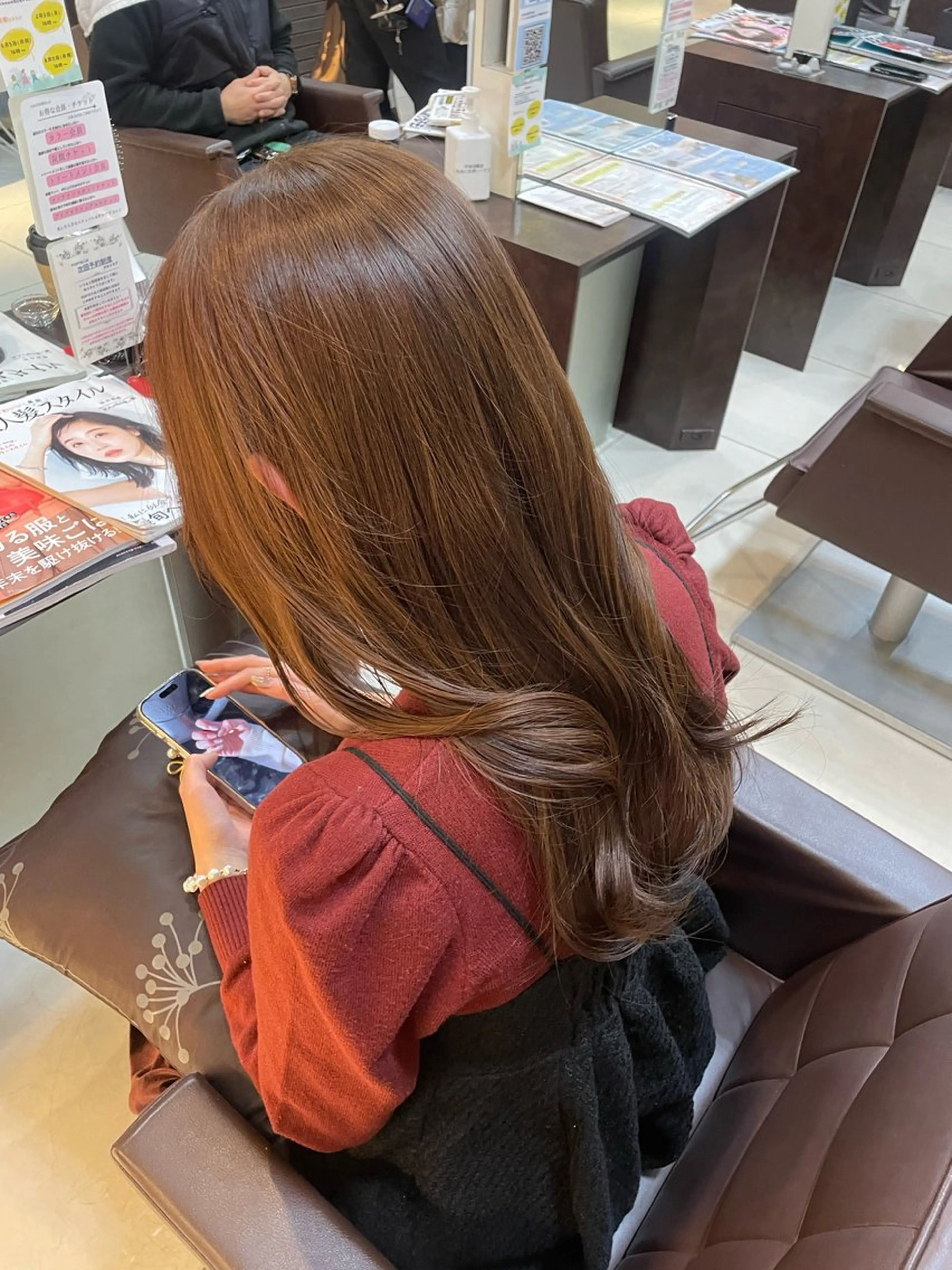 セミロング カラー 🤎韓国ヘア ベージュ まゆか🤎のヘアスタイル