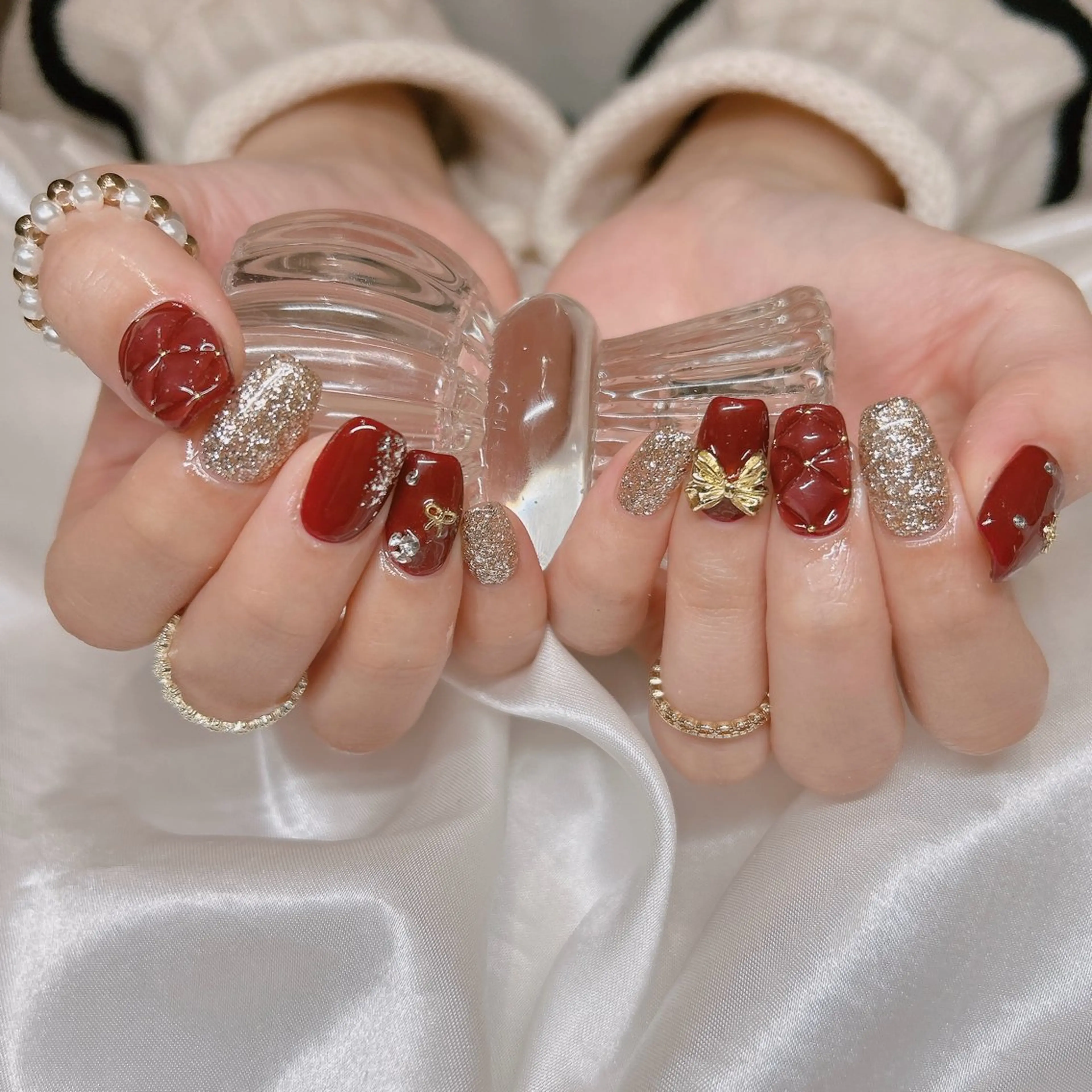 ネイル ボルドー ハンドネイル junna 金山.東別院.上前津のネイルデザイン