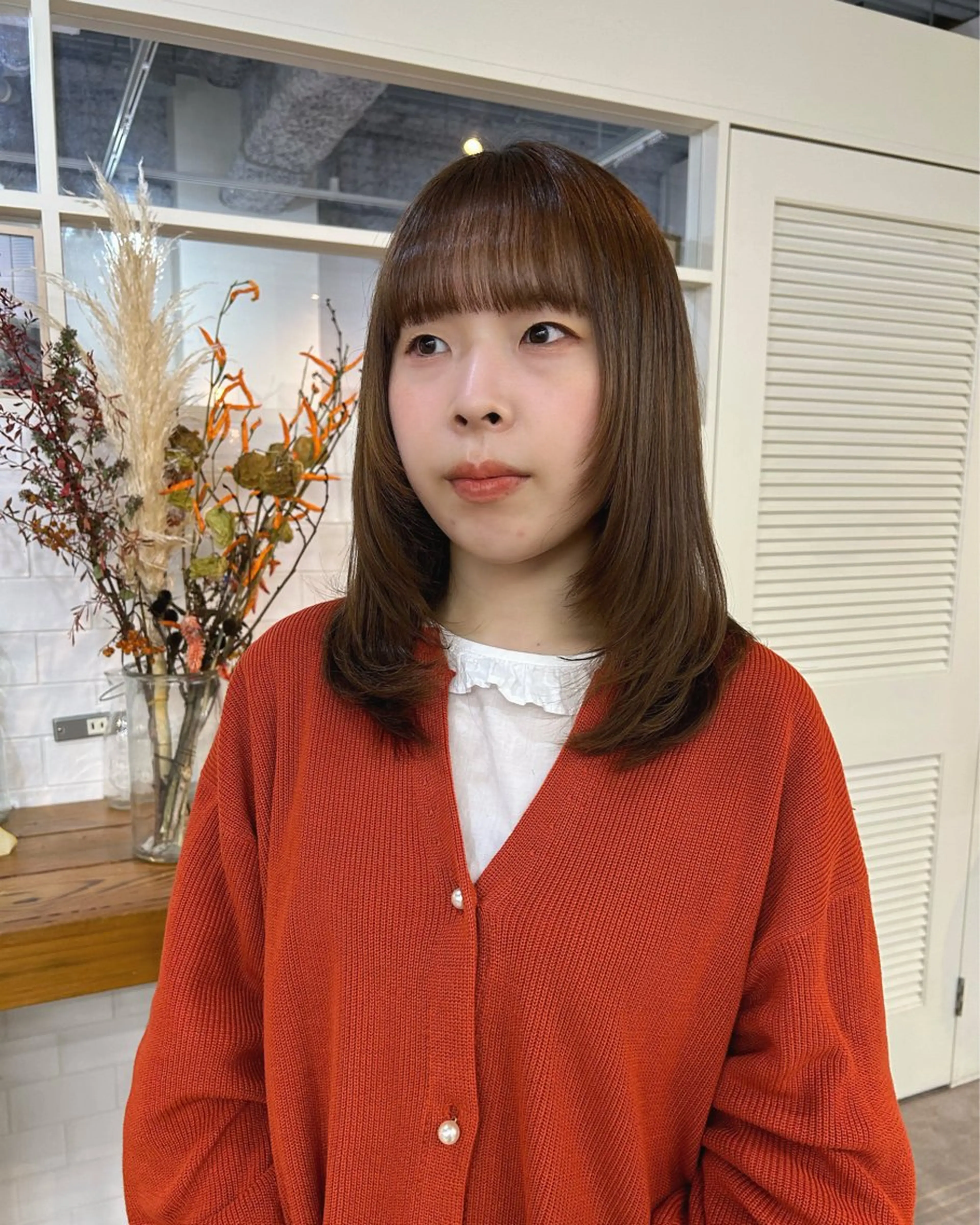 ミディアム カラー yumeka🩶ボブ 暖色/透け感カラーのヘアスタイル