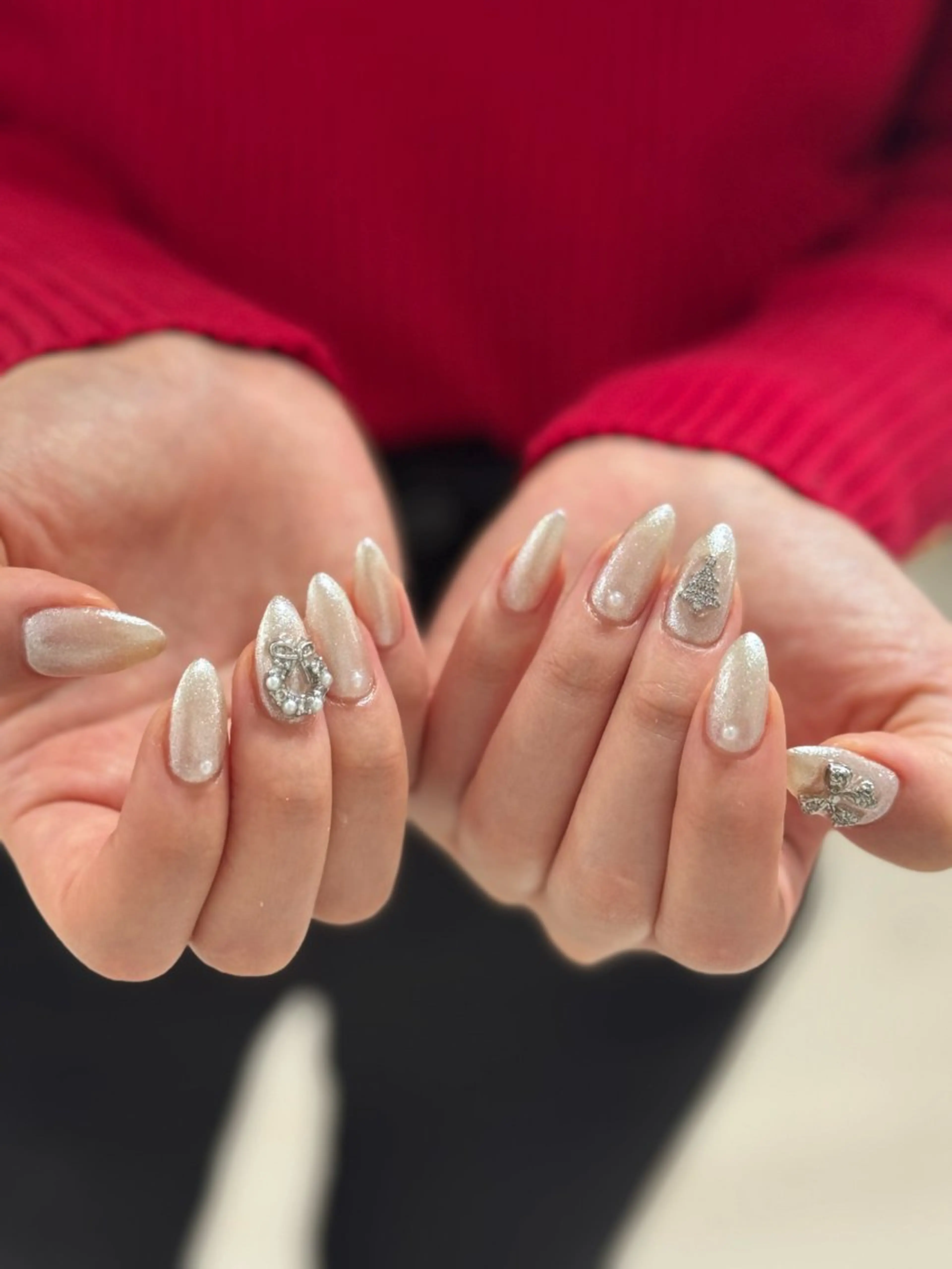 ネイル アートネイル オーロラネイル チークネイル フレンチネイル ガラスフレンチ ハンドネイル 🎀🎀YooLi Nail Salonのネイルデザイン