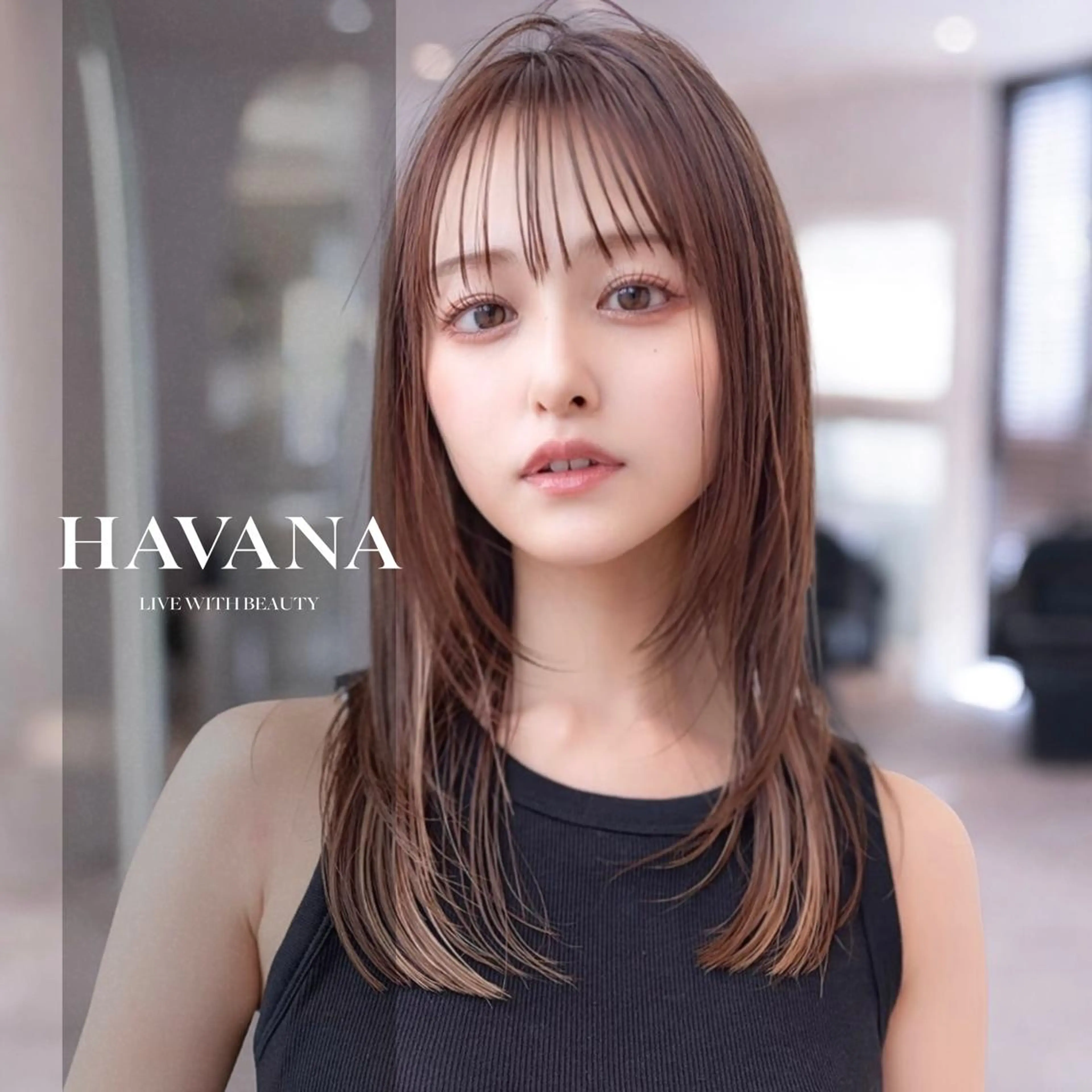 セミロング カラー カット ヘアカラー トリートメント HAVANA.渋谷 【レイヤー/韓国】のヘアスタイル