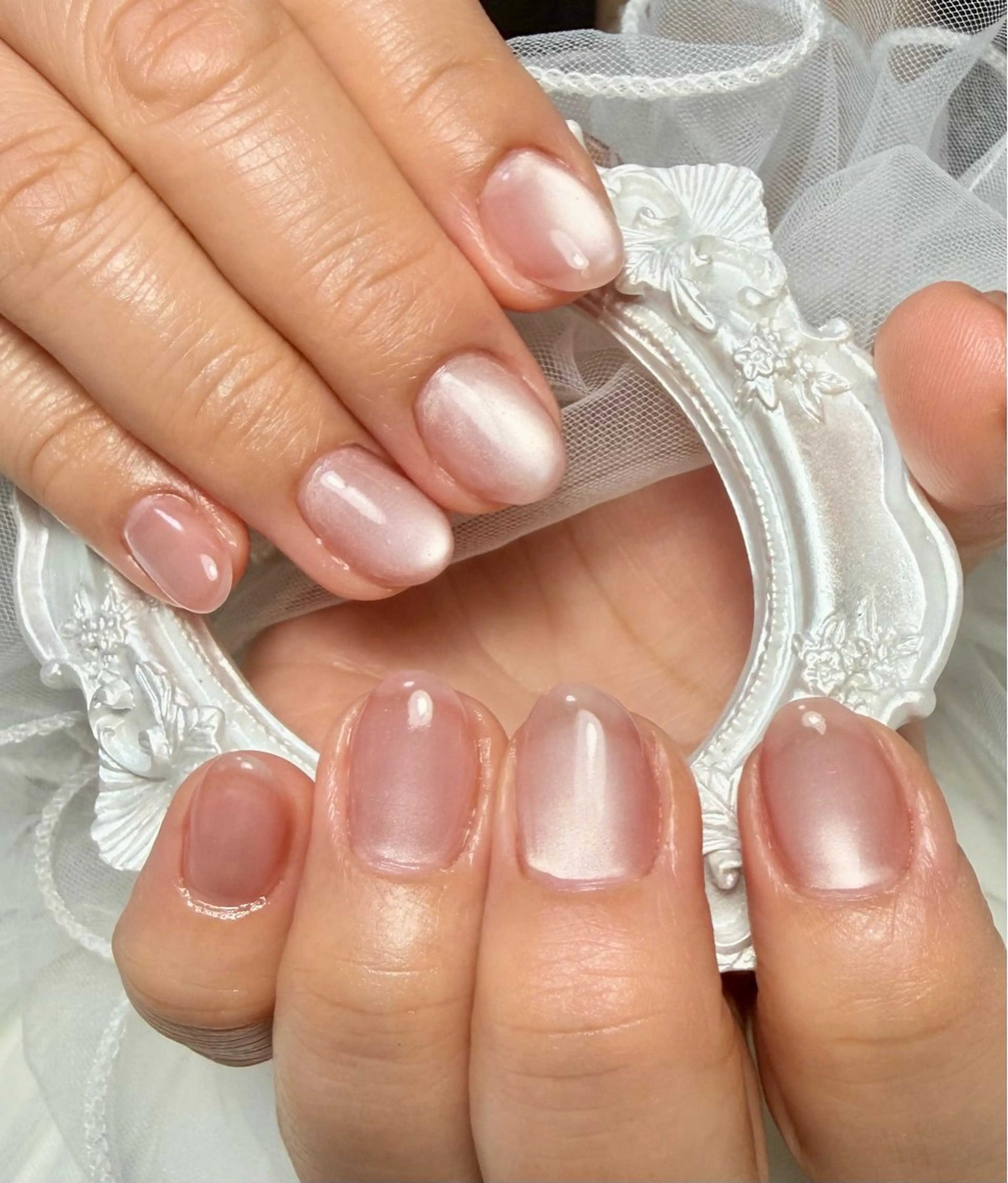 ネイル アートネイル チークネイル フラッシュネイル フラッシュマグ フレンチネイル Mai’s nailのネイルデザイン