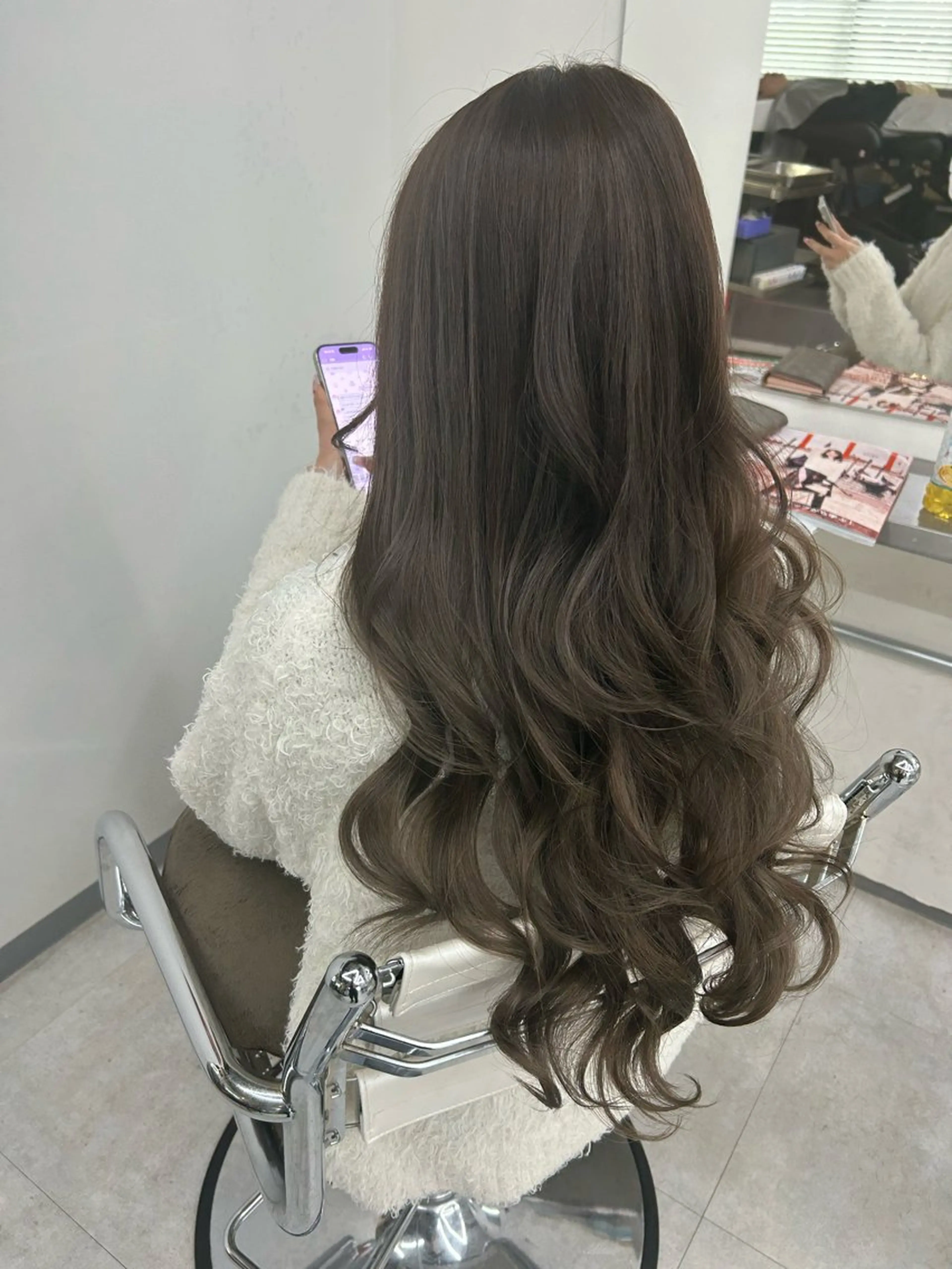 ロング カラー ブラウンカラー チョコレートブラウン 田口 莉奈のヘアスタイル