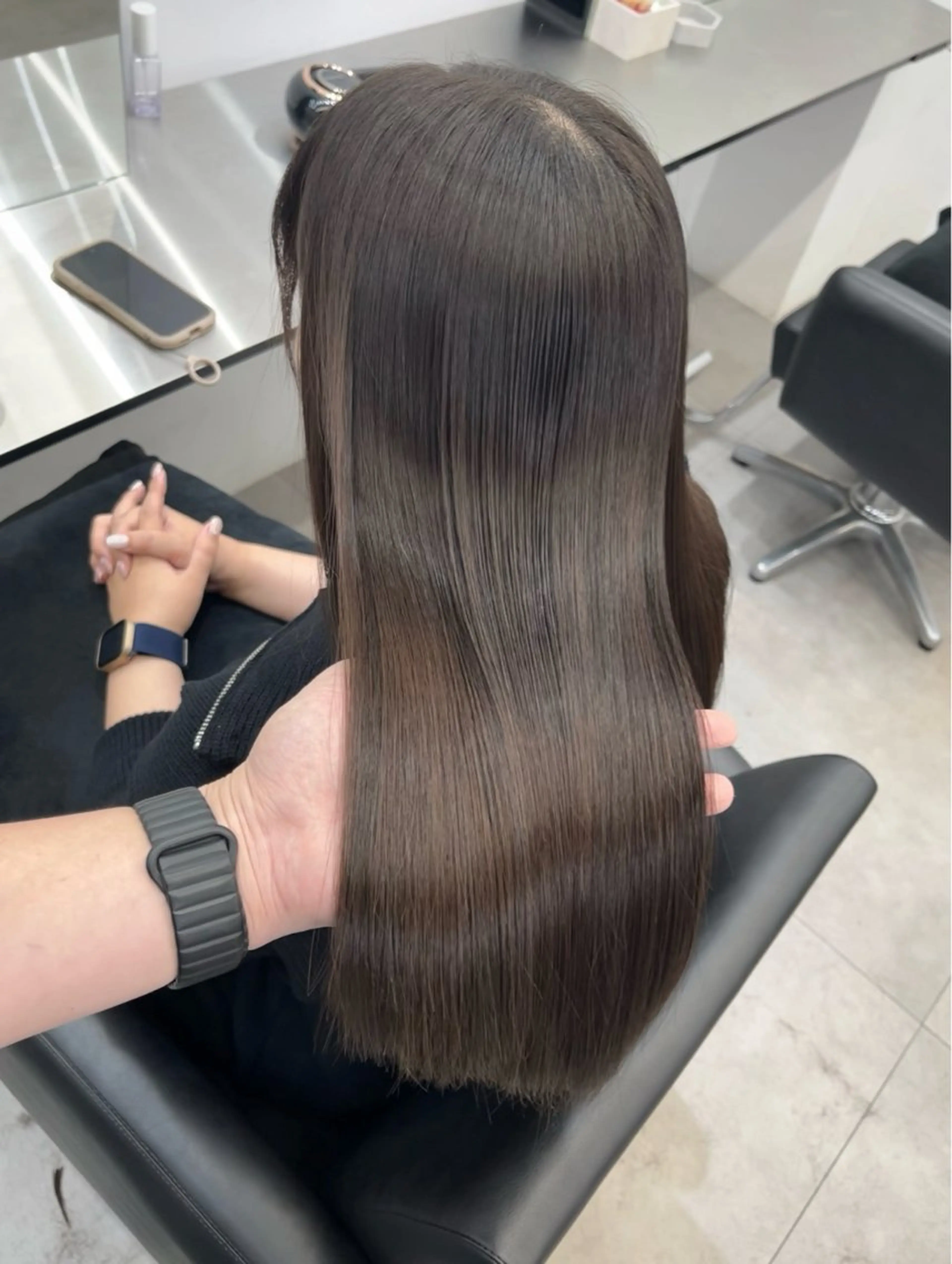 ロング カット ヘアカラー 縮毛矯正 トリートメント 髪質改善/縮毛矯正 梅田茶屋町/西尾祐作のヘアスタイル