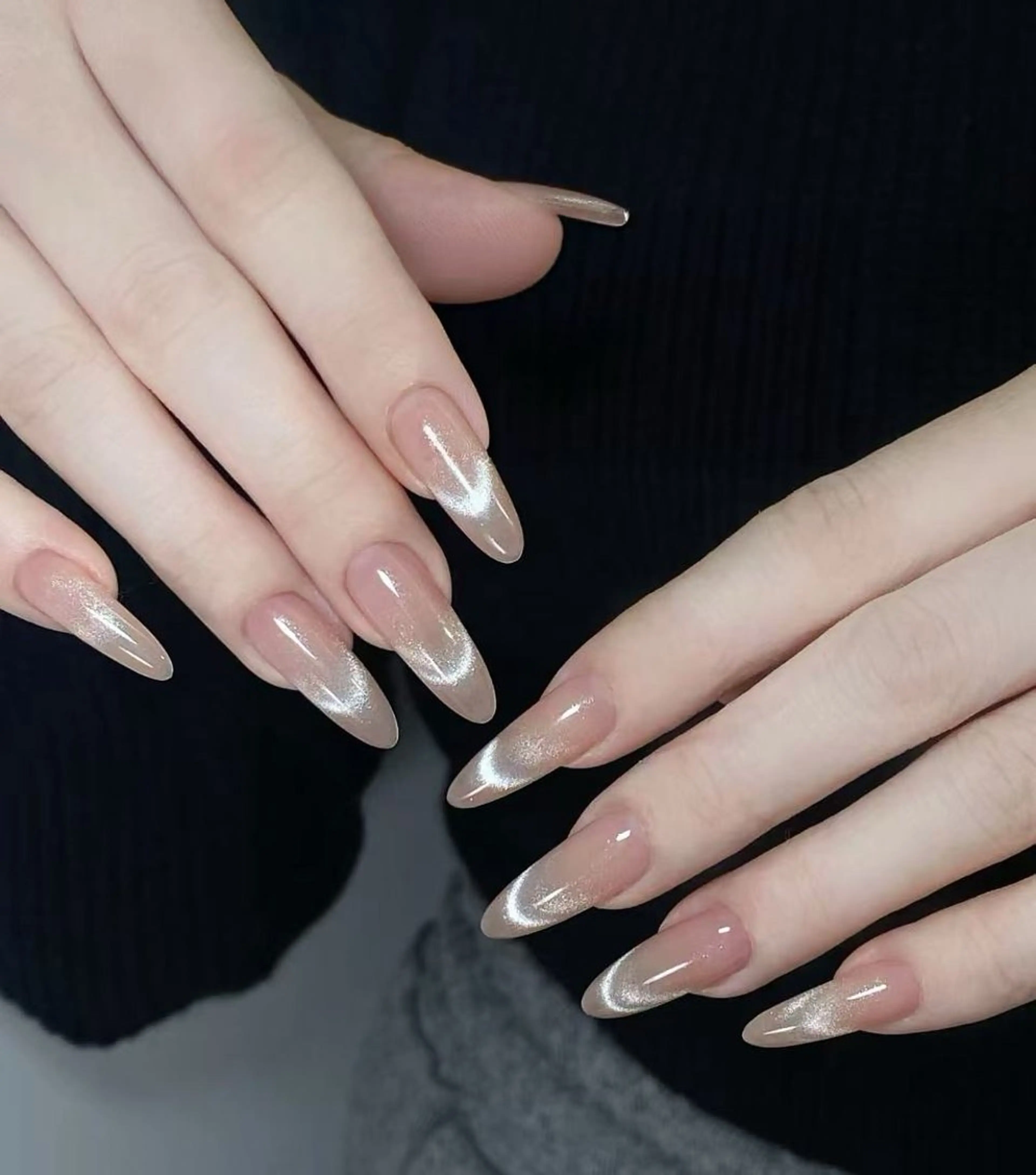 ネイル アートネイル オーロラネイル チークネイル 長さ出し フレンチネイル ハンドネイル ハンドケア Yumi Nail Seiのネイルデザイン