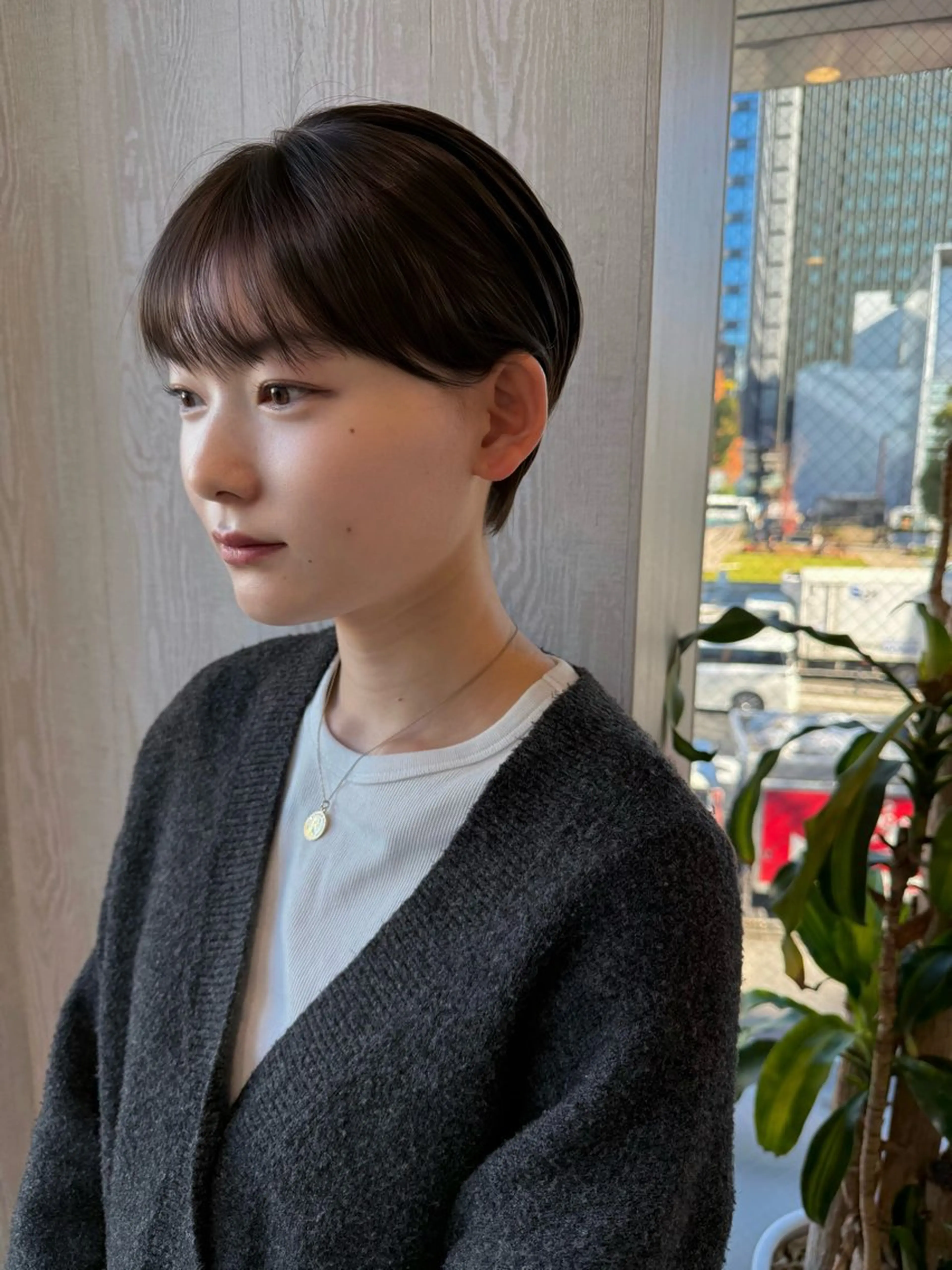 ショート カラー 顔まわりレイヤー 顔周りカット レイヤーカット ウルフカット ウルフレイヤー カット ヘアカラー トリートメント 河合秀明/ショート /ボブ/レイヤーのヘアスタイル