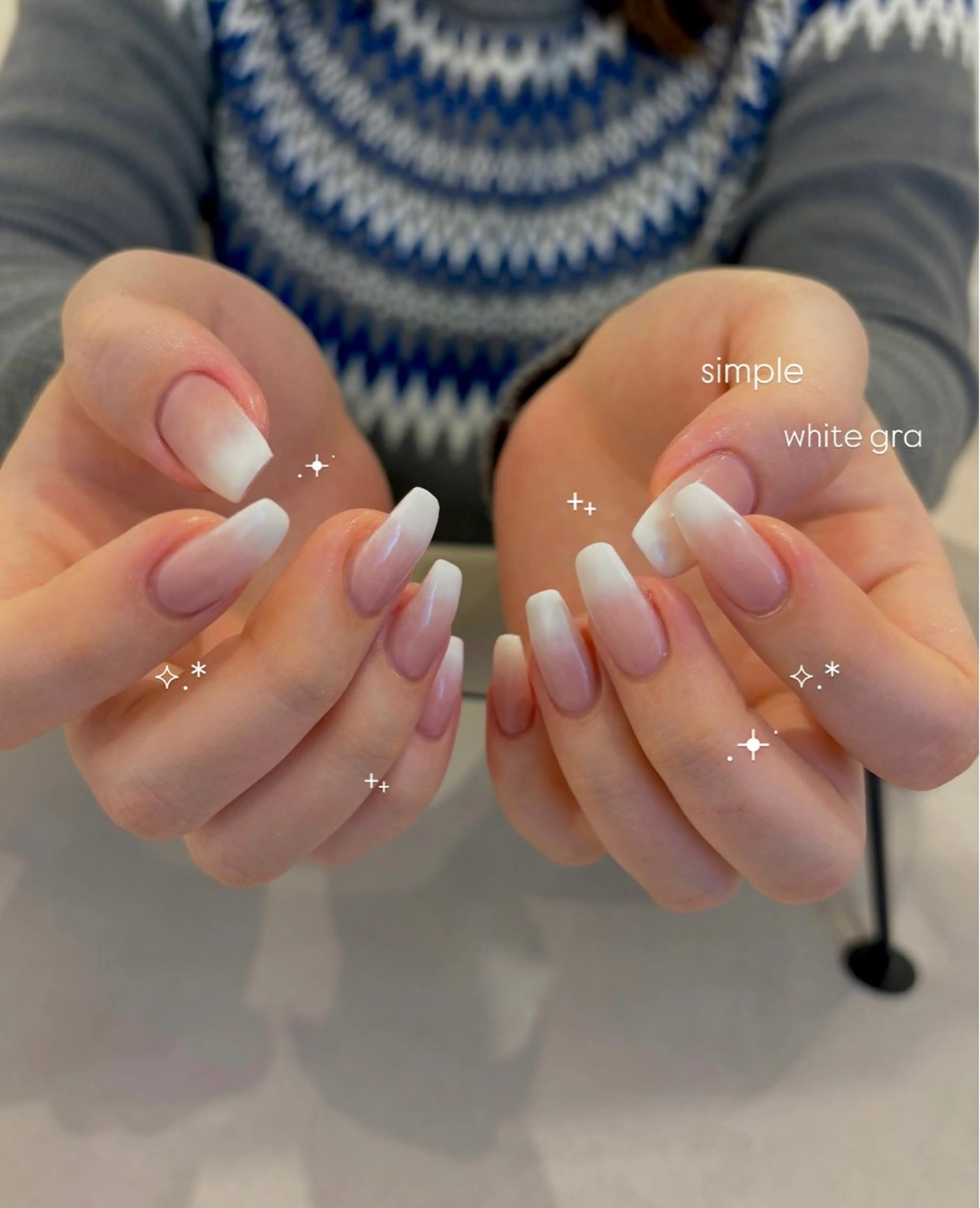 ネイル グラデーション ピンク ワンホンネイル ホワイト ハンドネイル ハンドケア enurk店 🍋 M I K U  *のその他イメージ