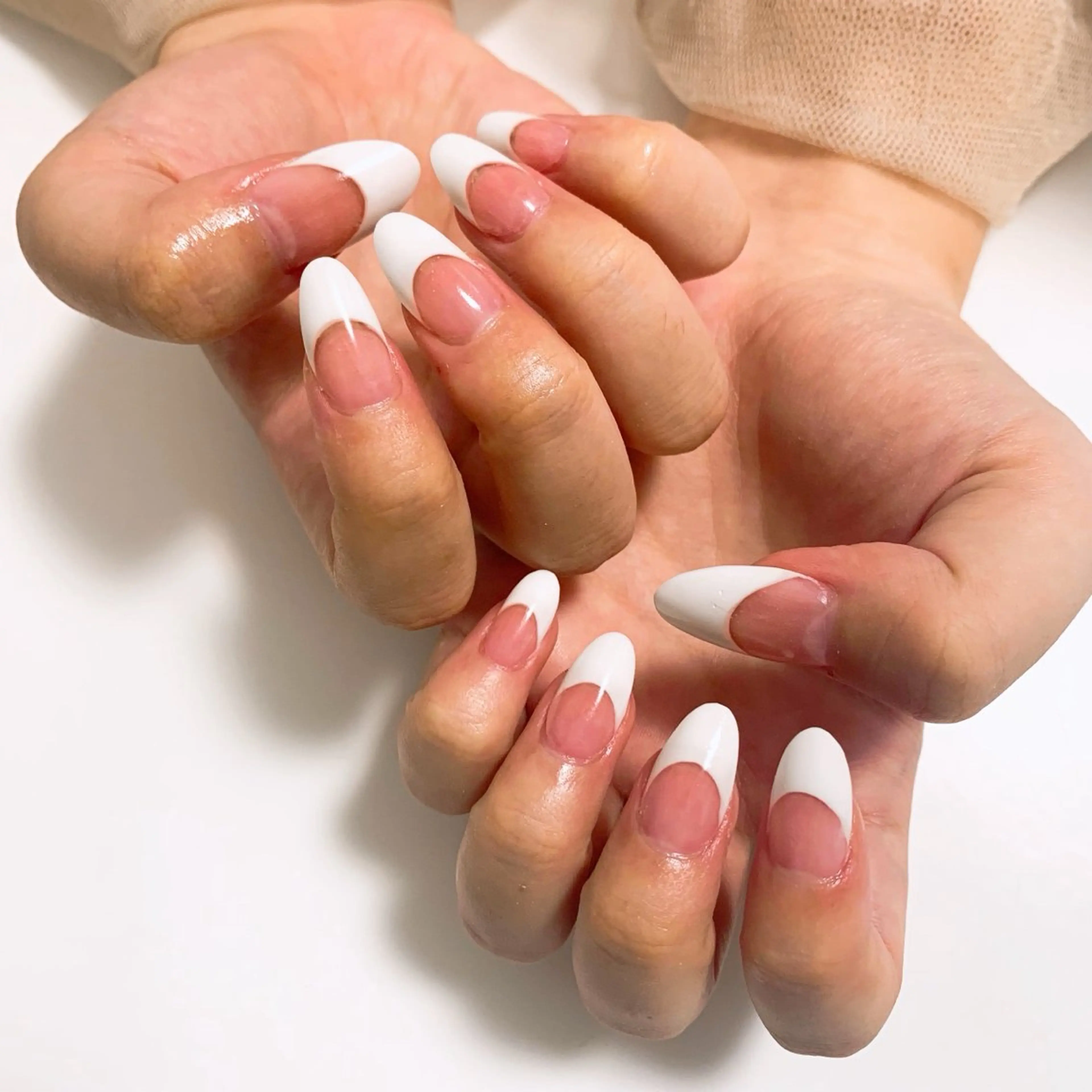 ネイル クリアネイル ピンク ハンドネイル ⭐︎休業中の練習⭐︎ JNA認定講師髙橋のネイルデザイン