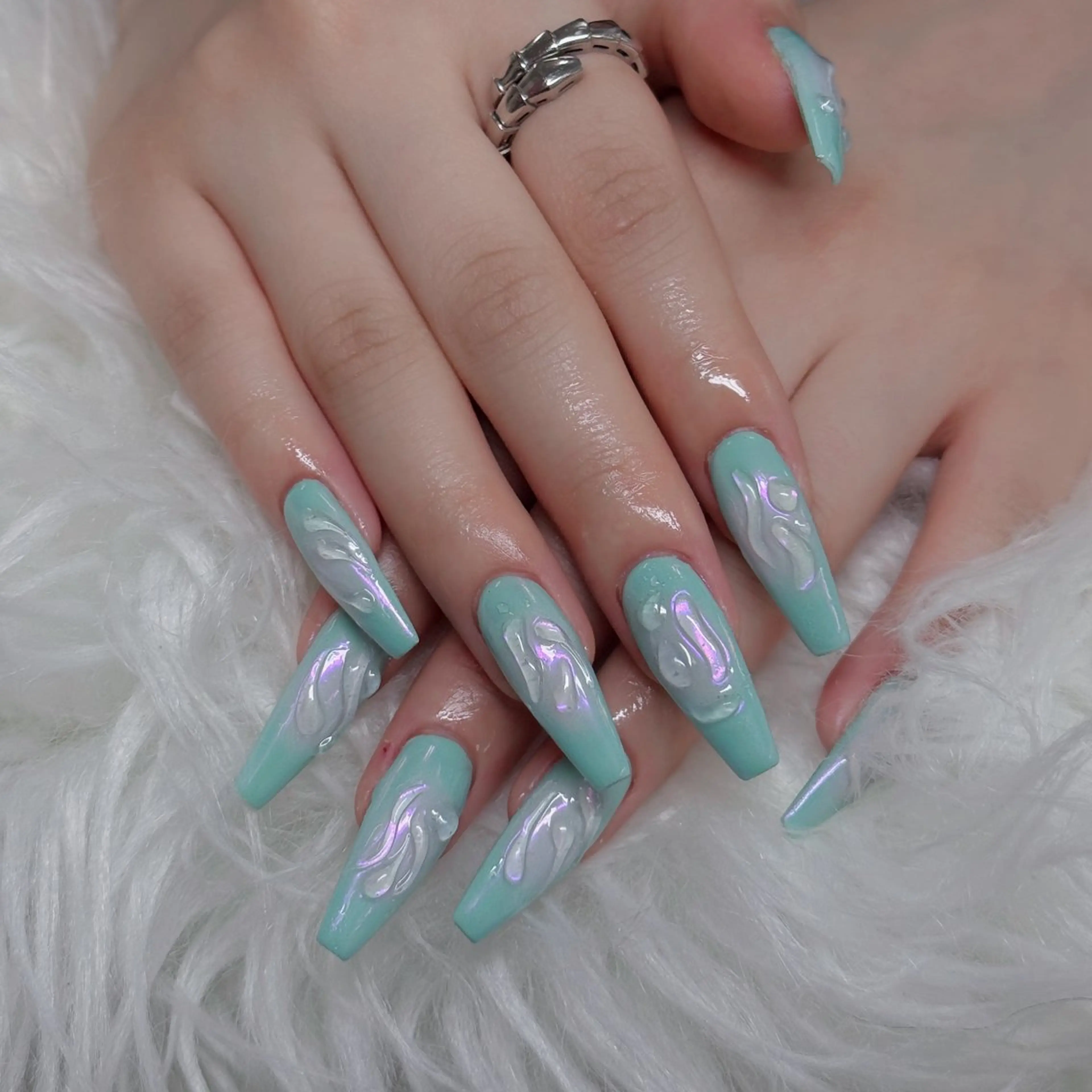 ネイル フットネイル フレンチネイル グラデーション 韓国ネイル ロングネイル ハンドネイル Hani Nail Salonのネイルデザイン