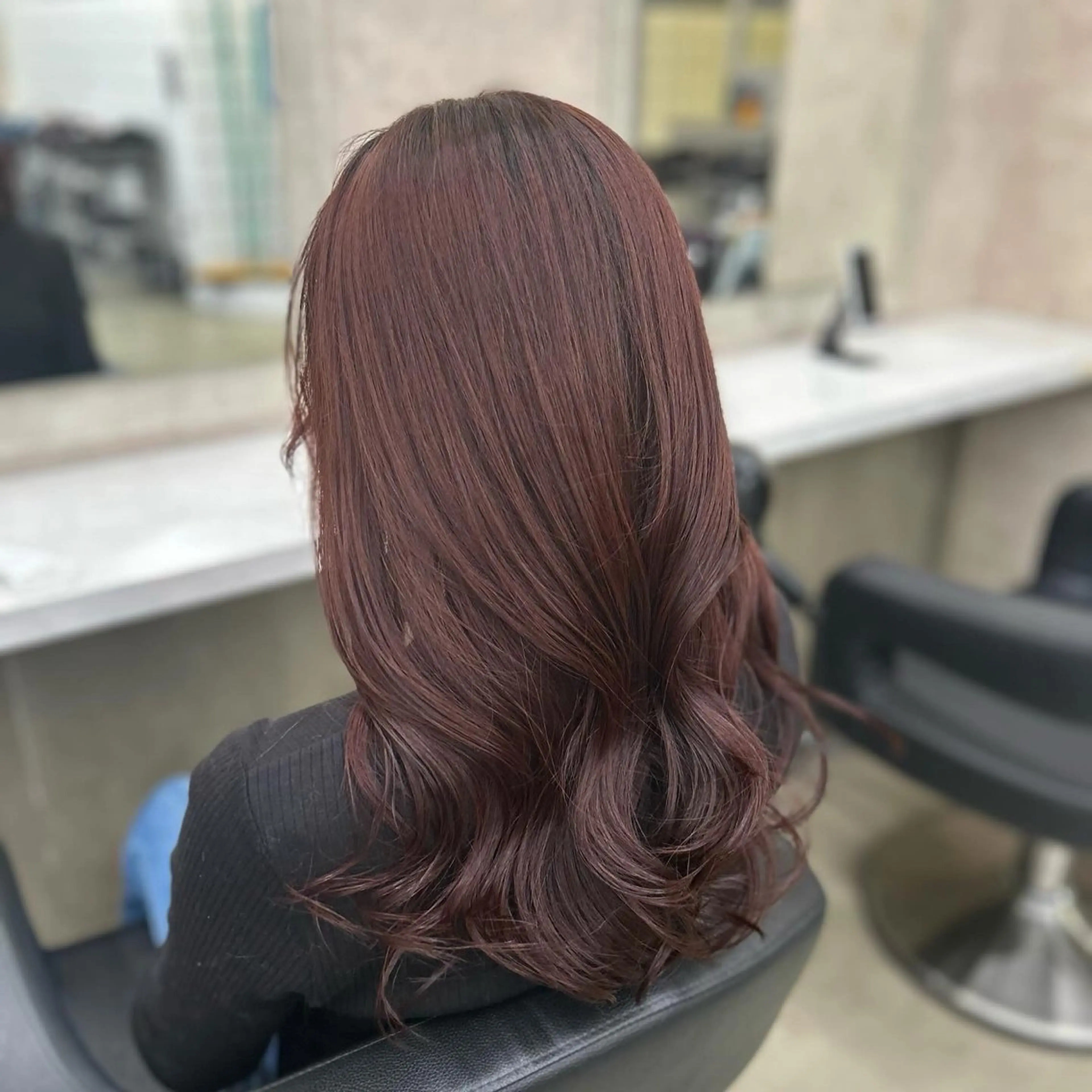 ロング カラー パーマ ヘアアレンジ メンズ キッズ ブリーチなしカラー/ ブラウン/レイヤーのヘアスタイル